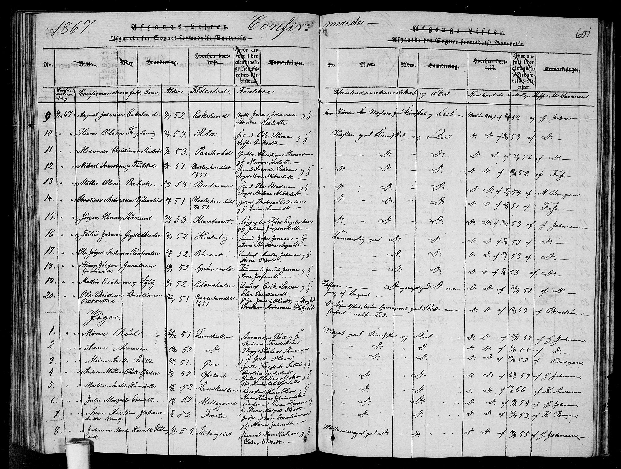 Rygge prestekontor Kirkebøker, SAO/A-10084b/G/Ga/L0001: Parish register (copy) no. 1, 1814-1871, p. 600-601