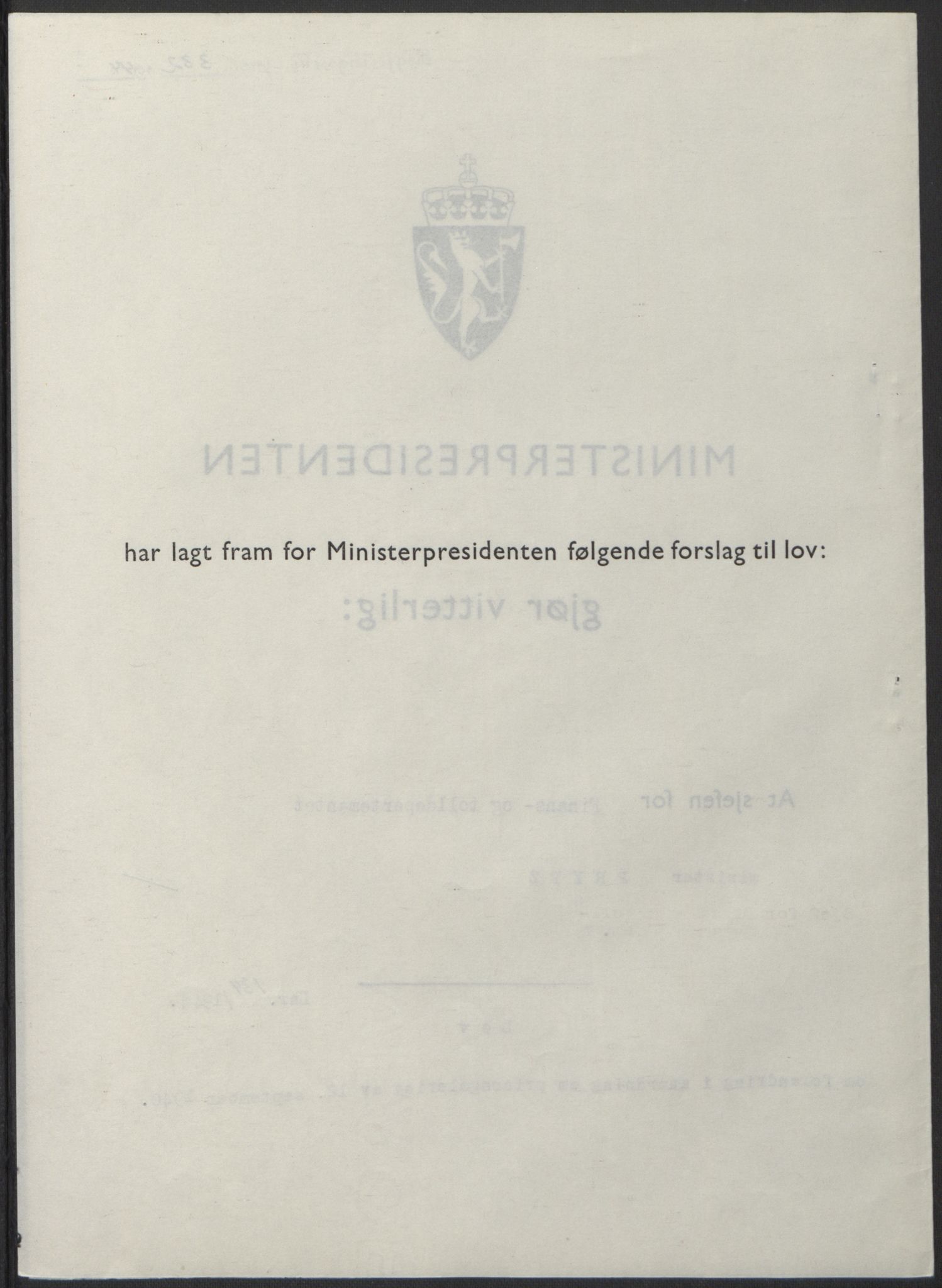 NS-administrasjonen 1940-1945 (Statsrådsekretariatet, de kommisariske statsråder mm), AV/RA-S-4279/D/Db/L0100: Lover, 1944, p. 648