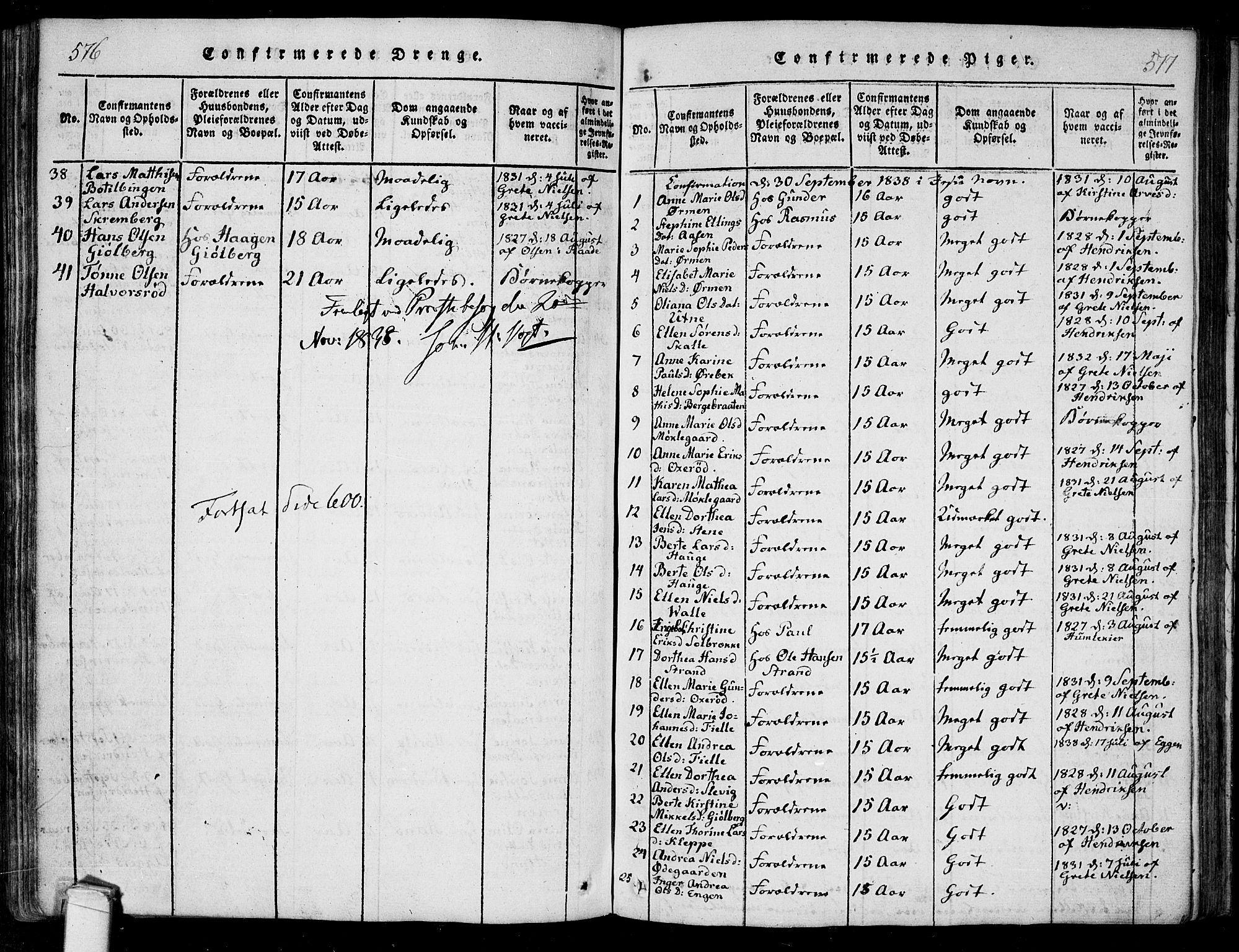 Onsøy prestekontor Kirkebøker, AV/SAO-A-10914/F/Fa/L0002: Parish register (official) no. I 2, 1814-1840, p. 576-577