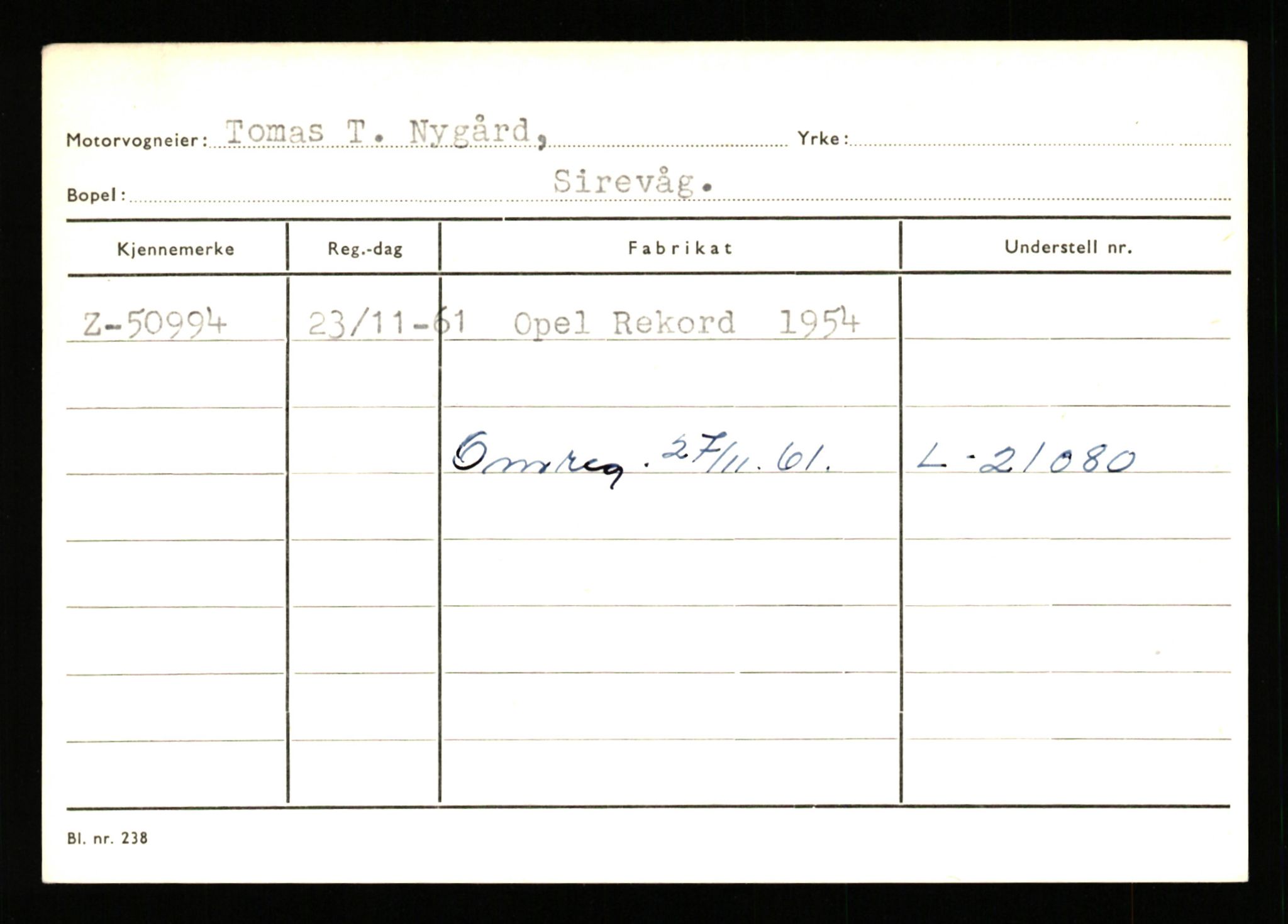 Stavanger trafikkstasjon, AV/SAST-A-101942/0/G/L0007: Registreringsnummer: 49019 - 67460, 1930-1971, p. 503