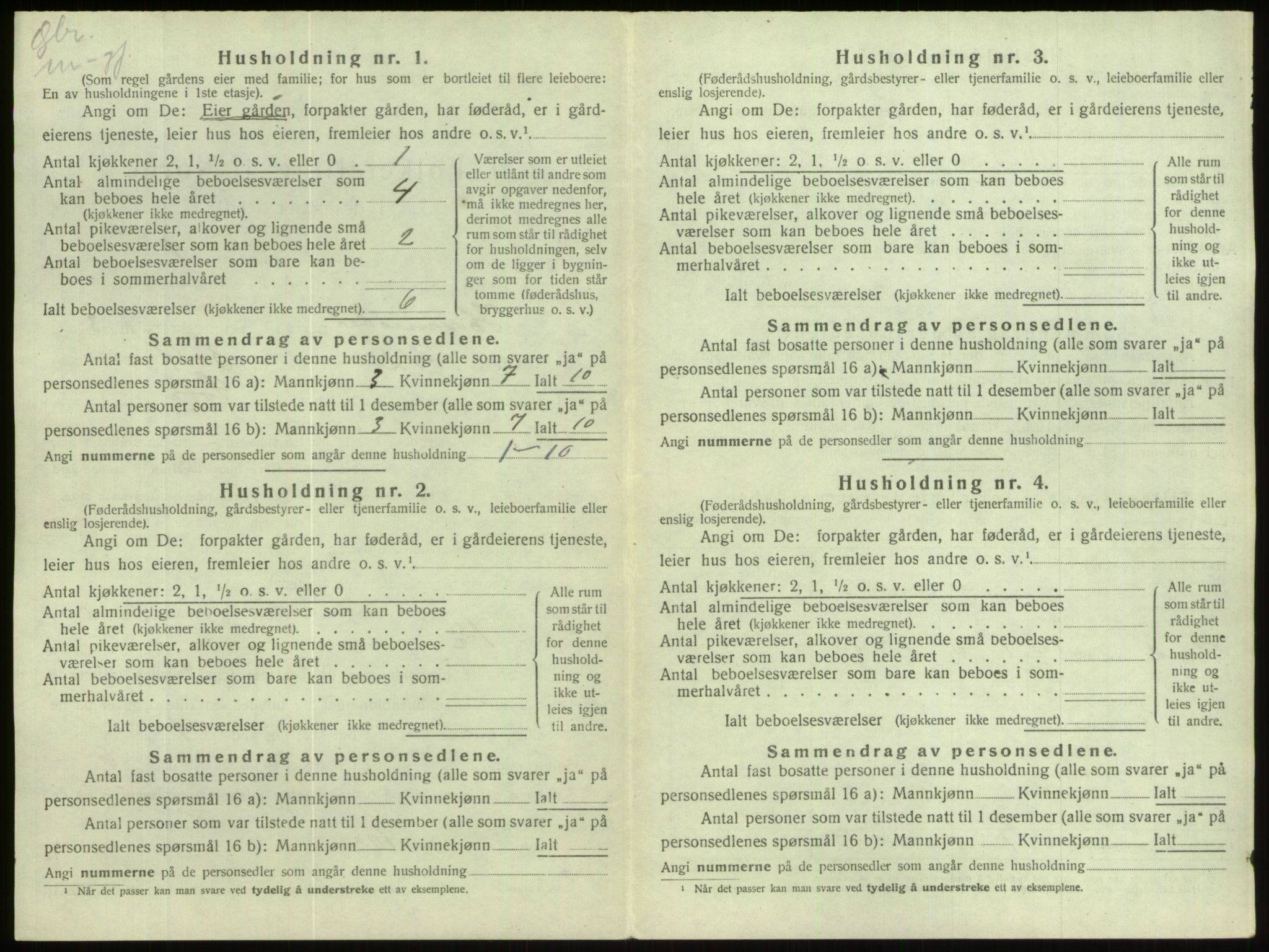 SAB, 1920 census for Hornindal, 1920, p. 204