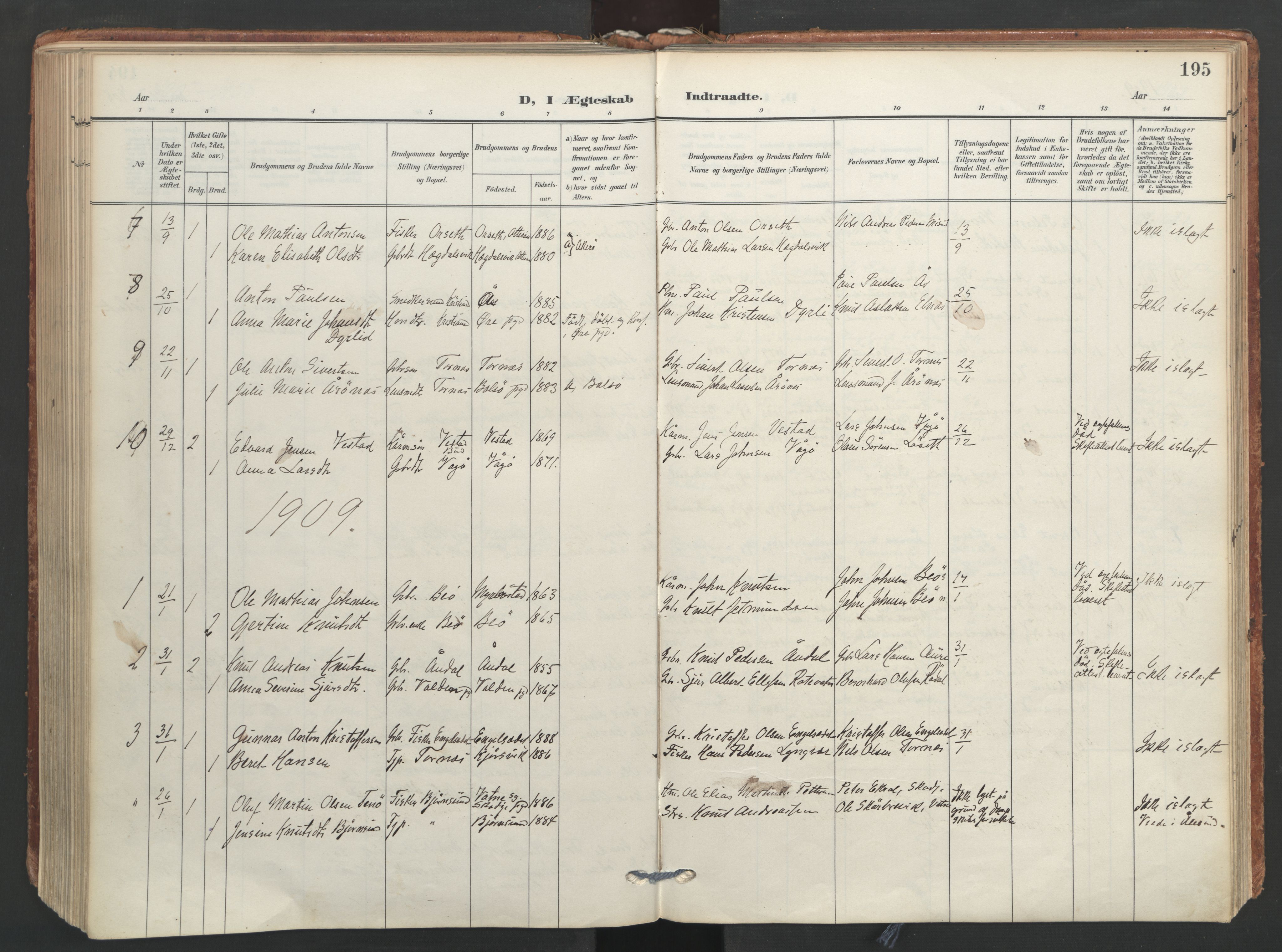 Ministerialprotokoller, klokkerbøker og fødselsregistre - Møre og Romsdal, AV/SAT-A-1454/565/L0751: Parish register (official) no. 565A05, 1905-1979, p. 195