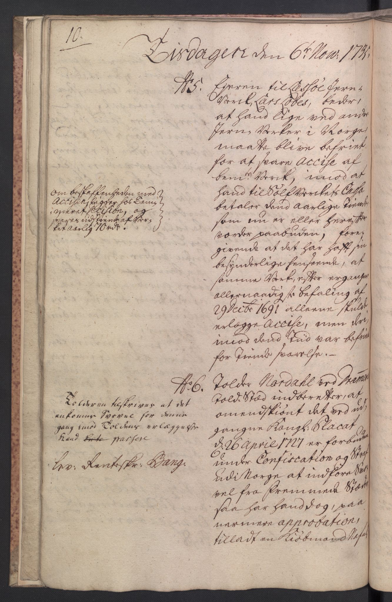Rentekammeret, Kammerkanselliet, RA/EA-3111/G/Gh/Gha/L0018: Norsk ekstraktmemorialprotokoll (merket RK 53.63), 1735-1736, p. 10
