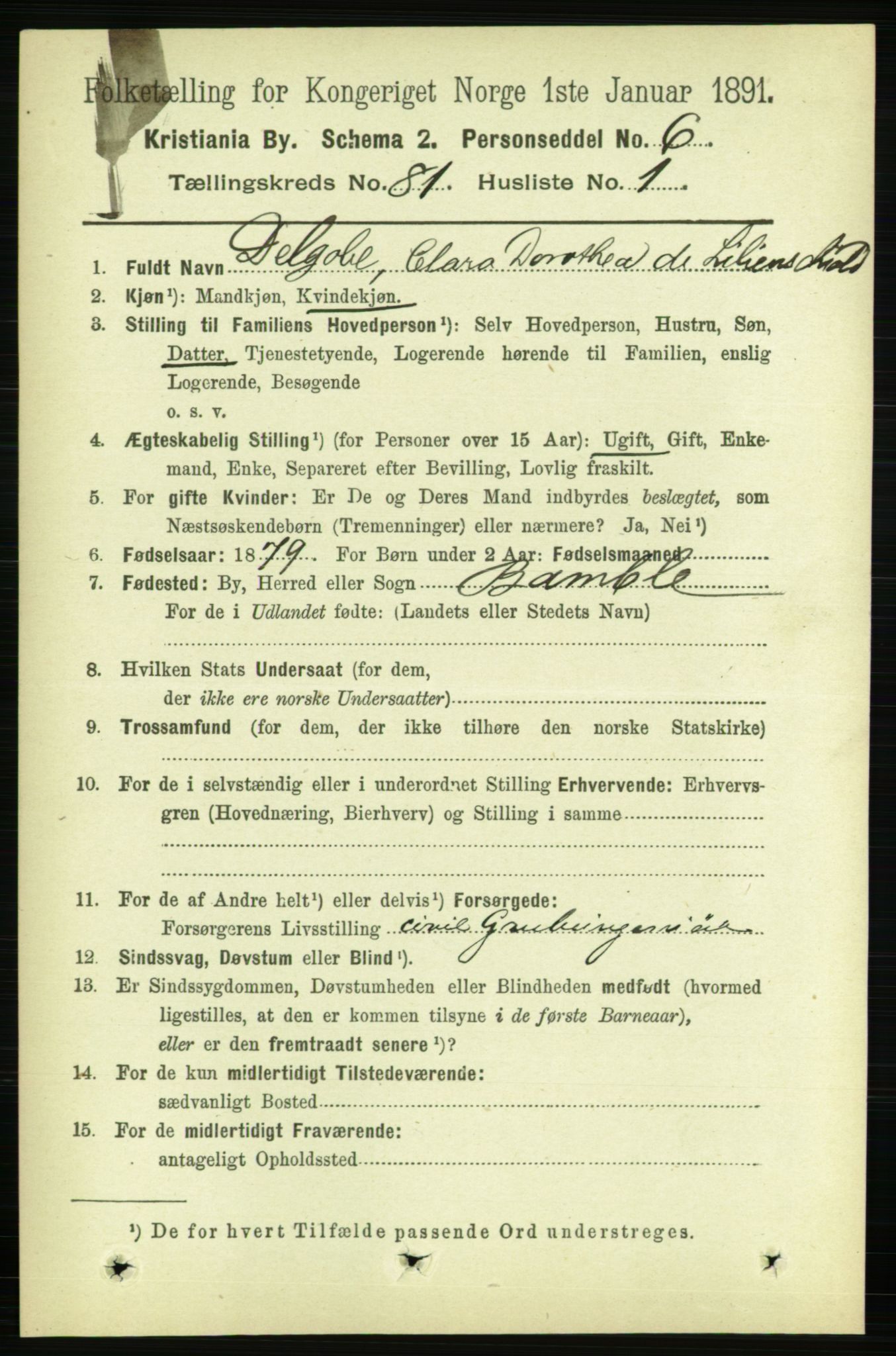 RA, 1891 census for 0301 Kristiania, 1891, p. 41530