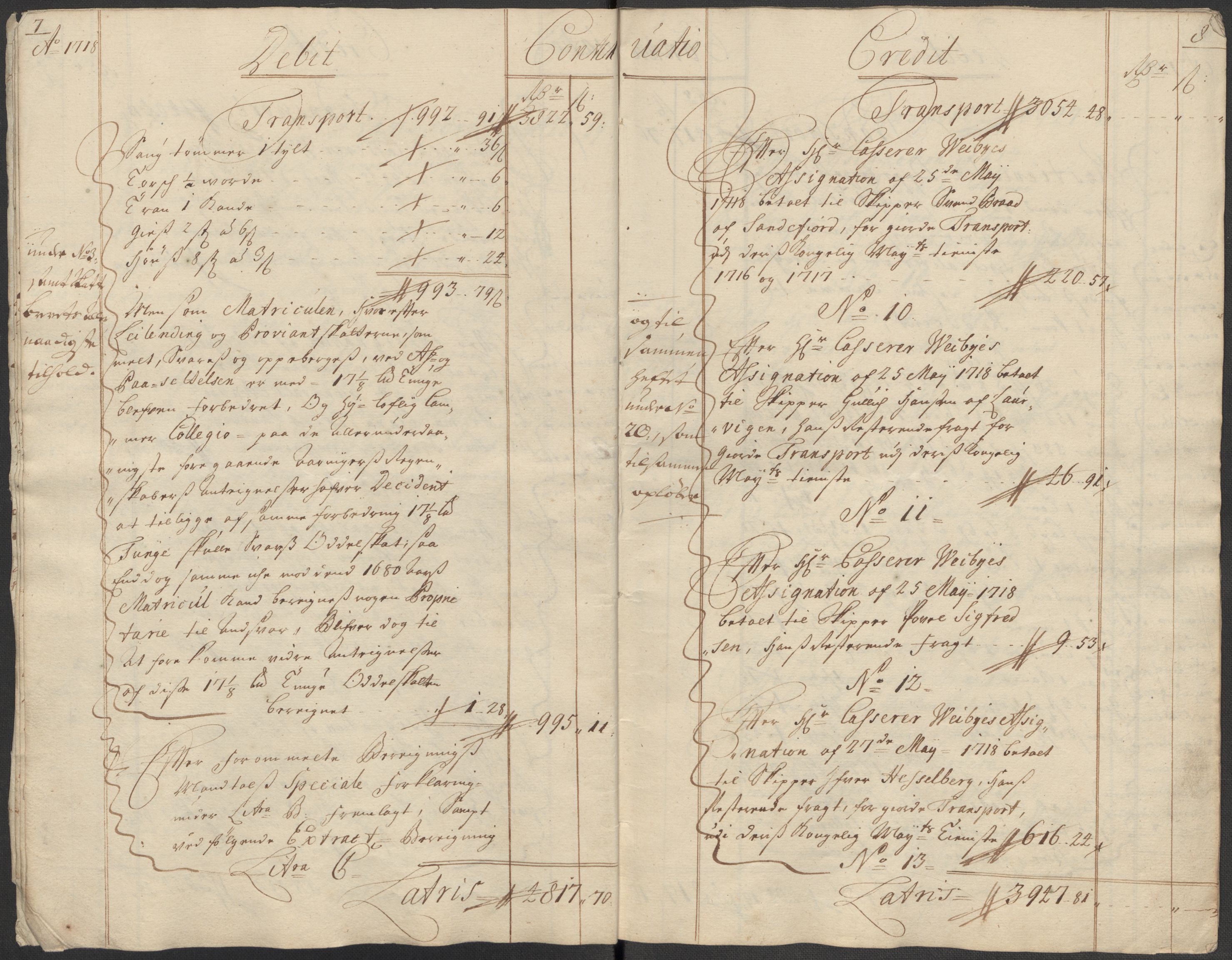 Rentekammeret inntil 1814, Reviderte regnskaper, Fogderegnskap, RA/EA-4092/R33/L1988: Fogderegnskap Larvik grevskap, 1718, p. 7
