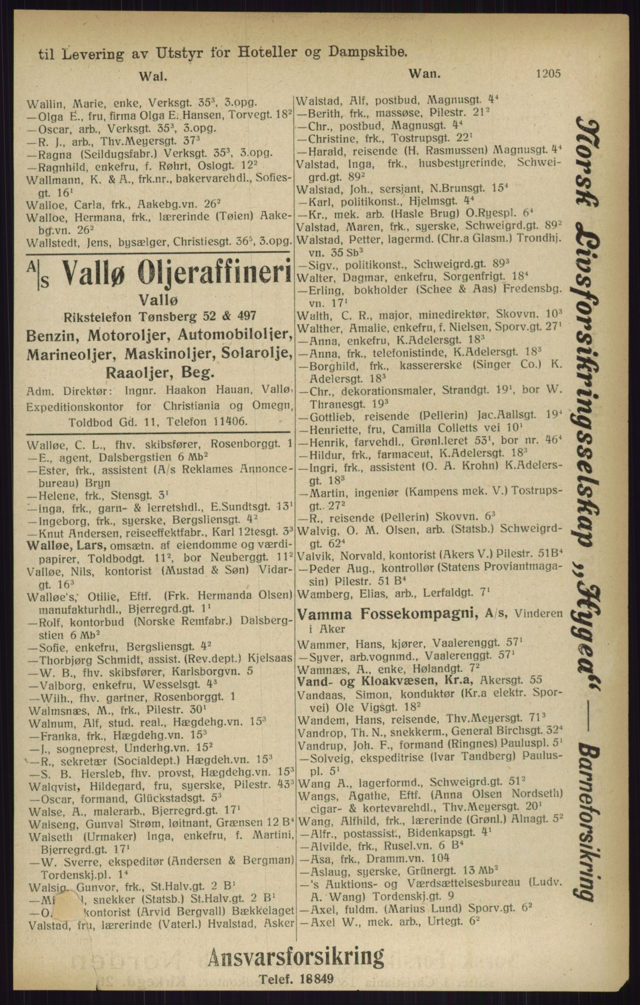 Kristiania/Oslo adressebok, PUBL/-, 1916, p. 1205