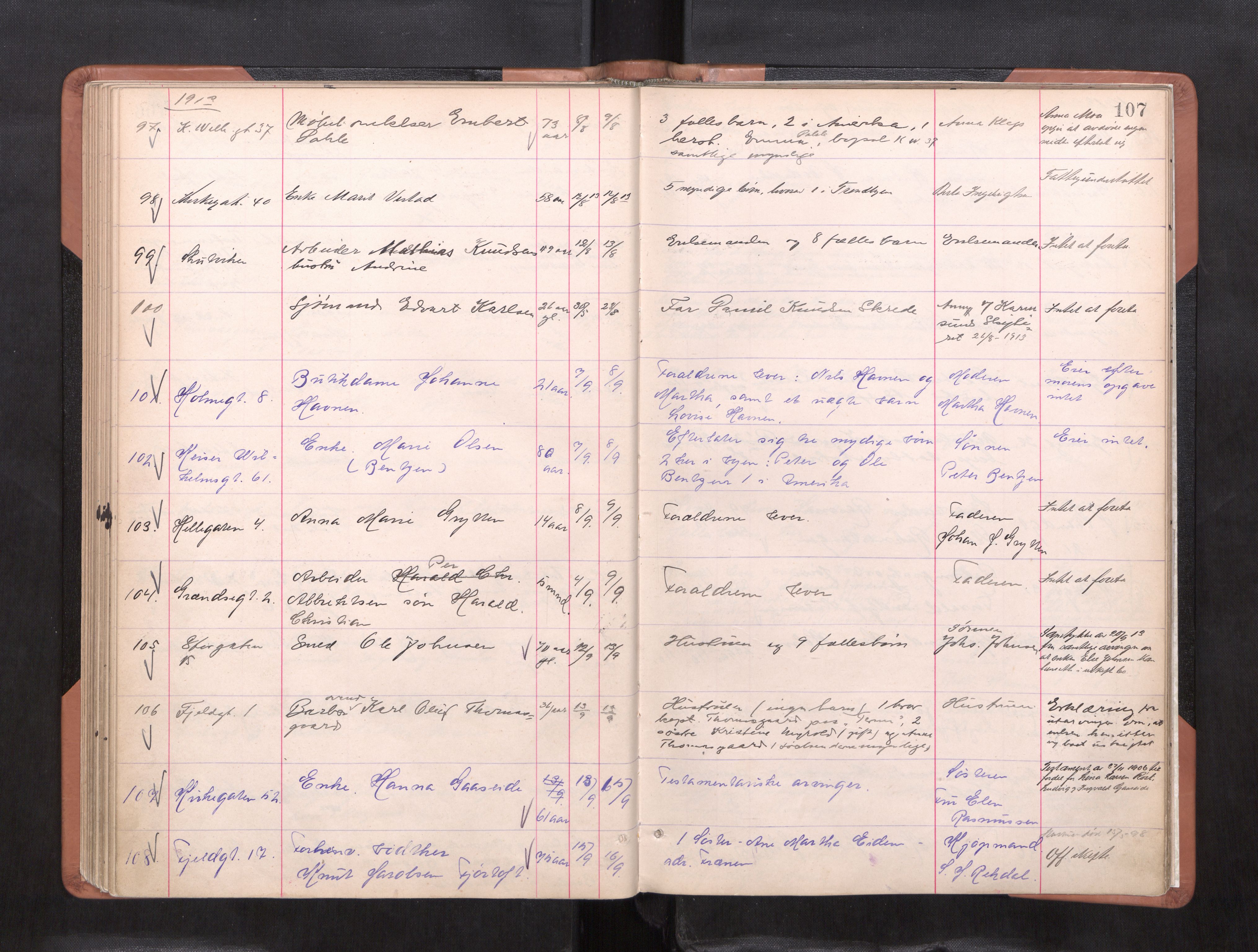 Ålesund byfogd, AV/SAT-A-4384/0001/03/03L/L0004: Dødsanmeldelsprotokoll, 1906-1917, p. 107