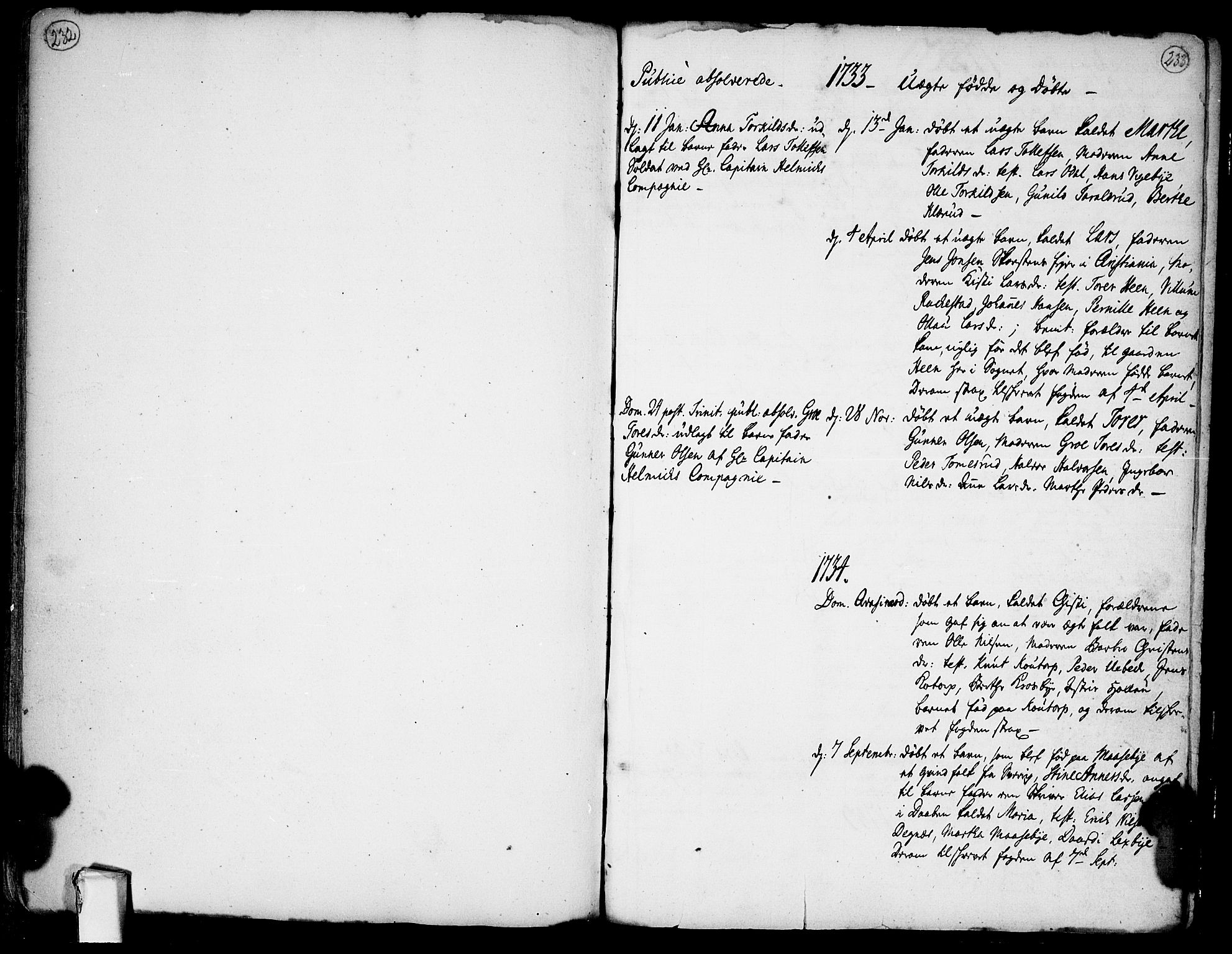 Rødenes prestekontor Kirkebøker, SAO/A-2005/F/Fa/L0002: Parish register (official) no. I 2, 1733-1776, p. 232-233