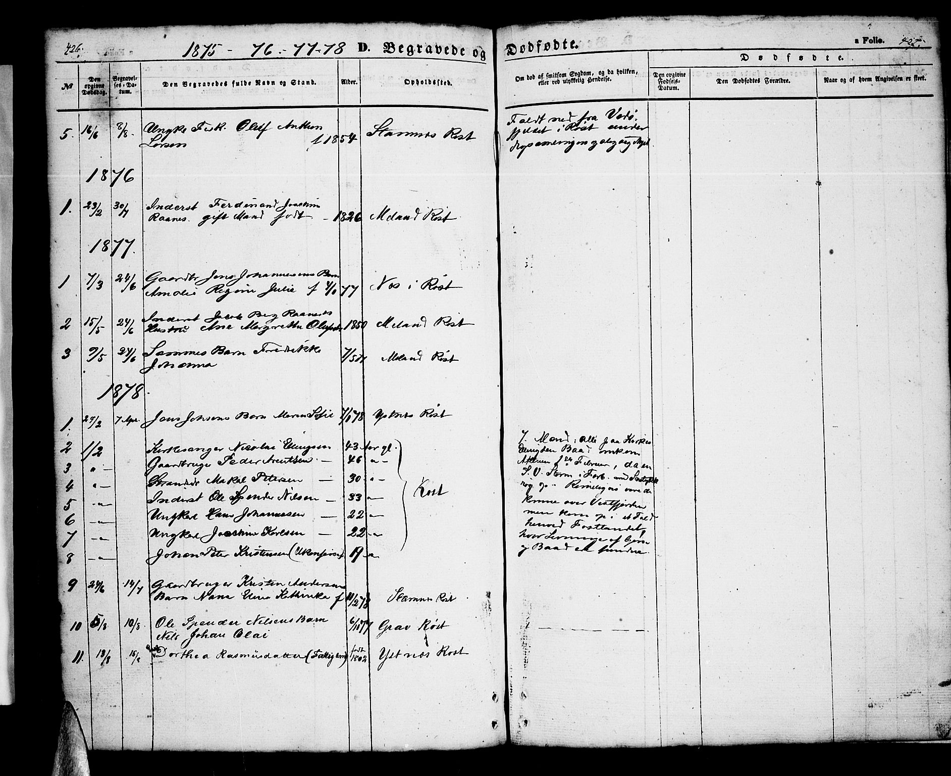 Ministerialprotokoller, klokkerbøker og fødselsregistre - Nordland, AV/SAT-A-1459/808/L0130: Parish register (copy) no. 808C01, 1851-1878, p. 426-427