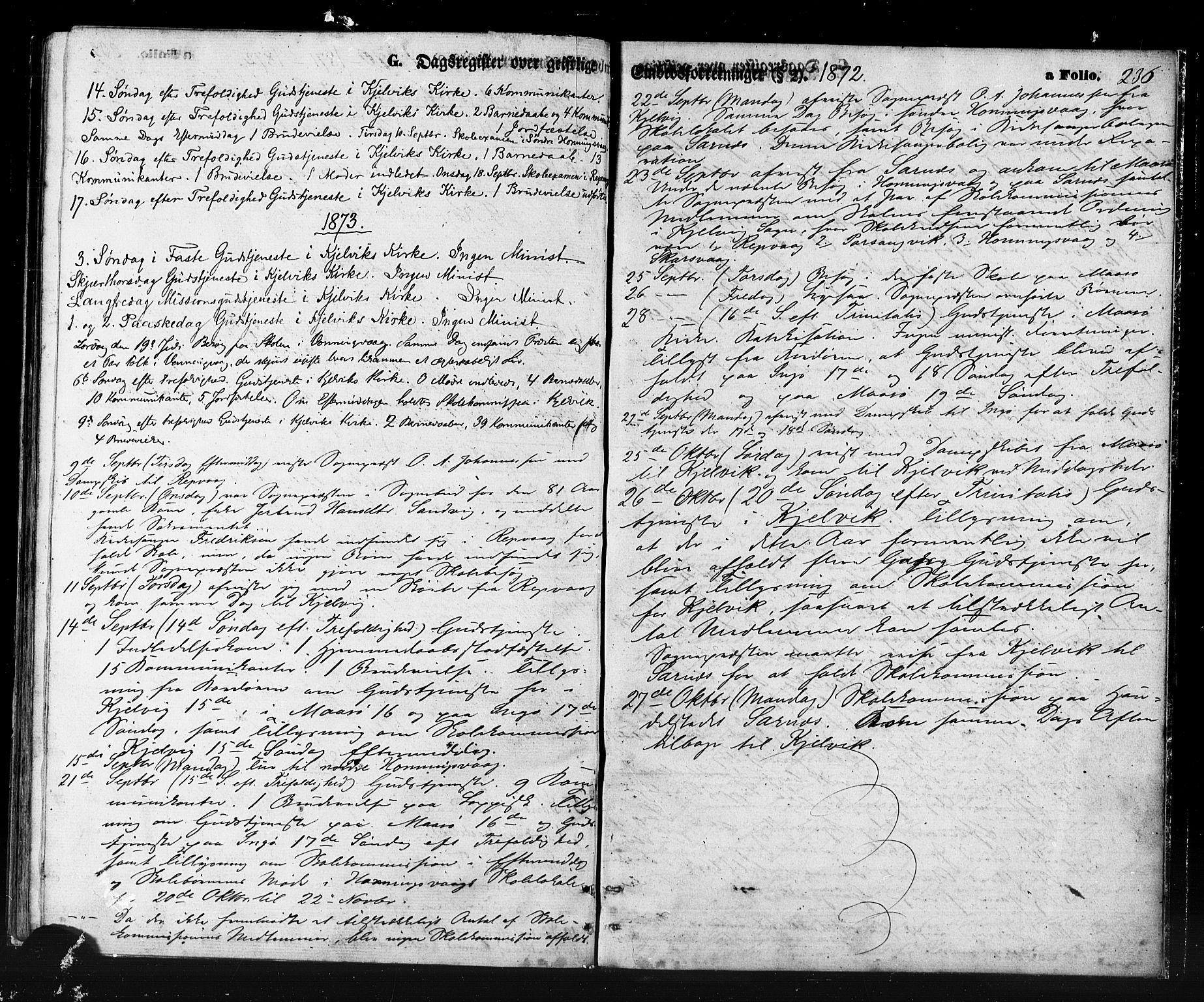 Måsøy sokneprestkontor, SATØ/S-1348/H/Ha/L0006kirke: Parish register (official) no. 6, 1861-1886, p. 236