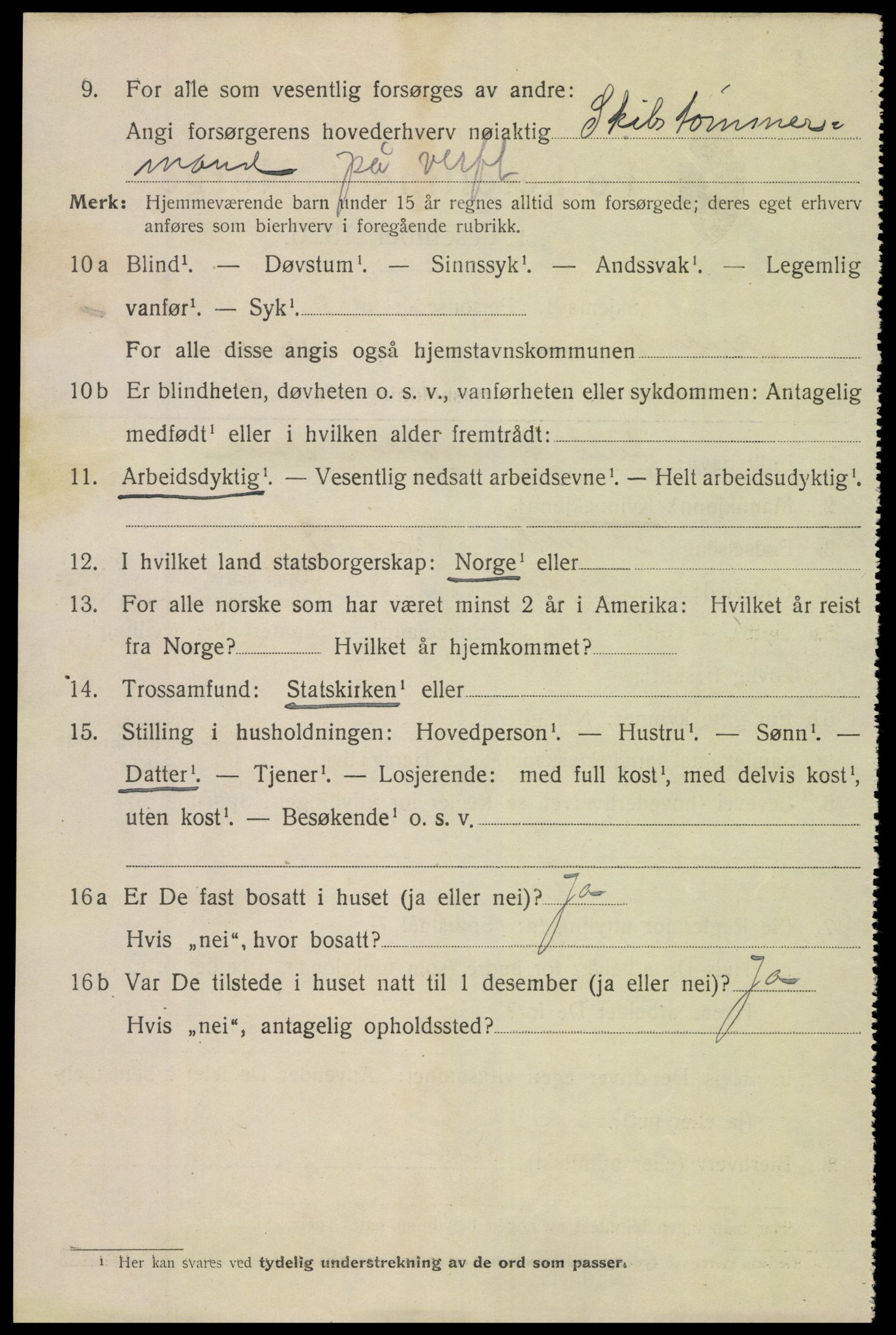 SAK, 1920 census for Grimstad, 1920, p. 6362