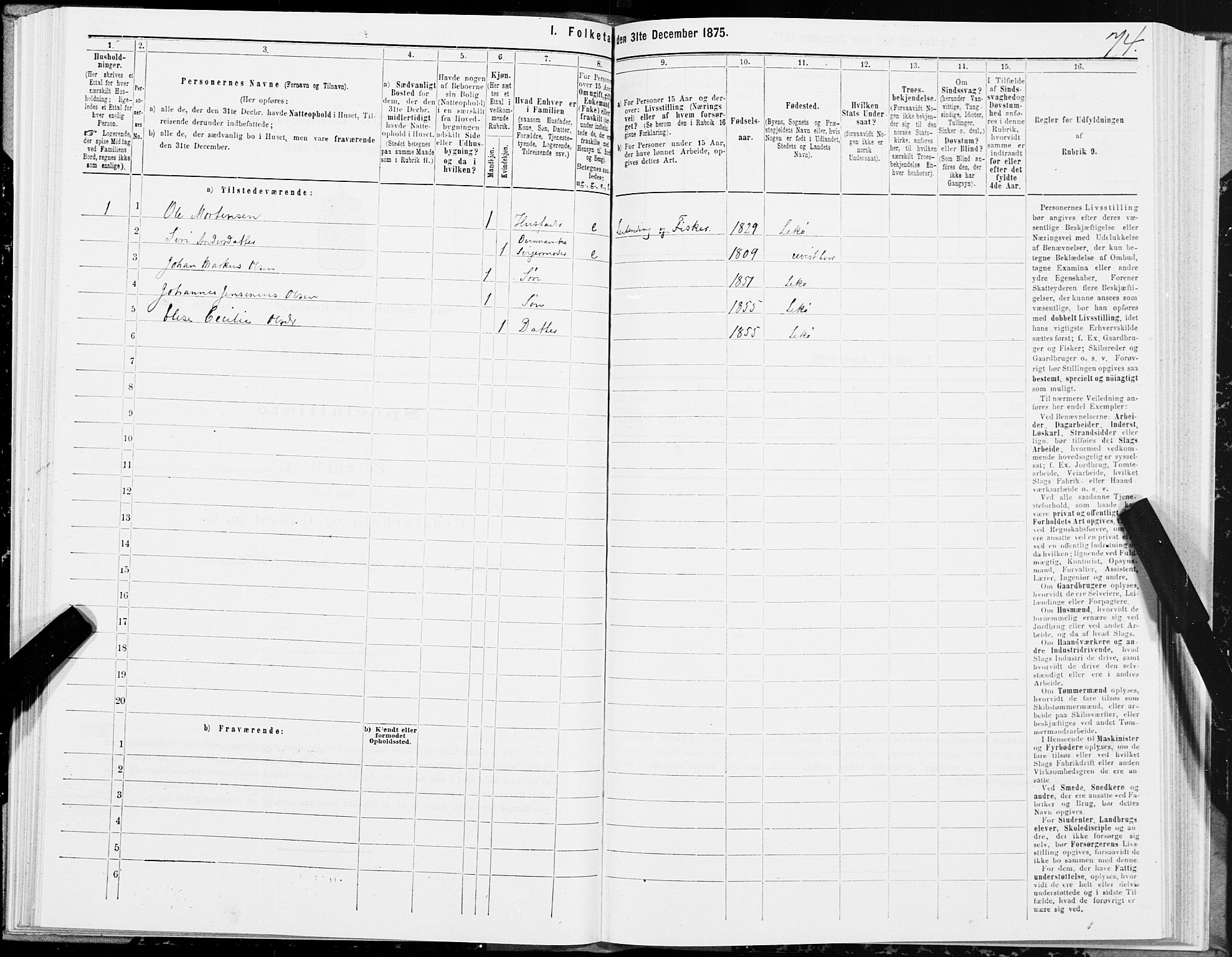 SAT, 1875 census for 1755P Leka, 1875, p. 1074