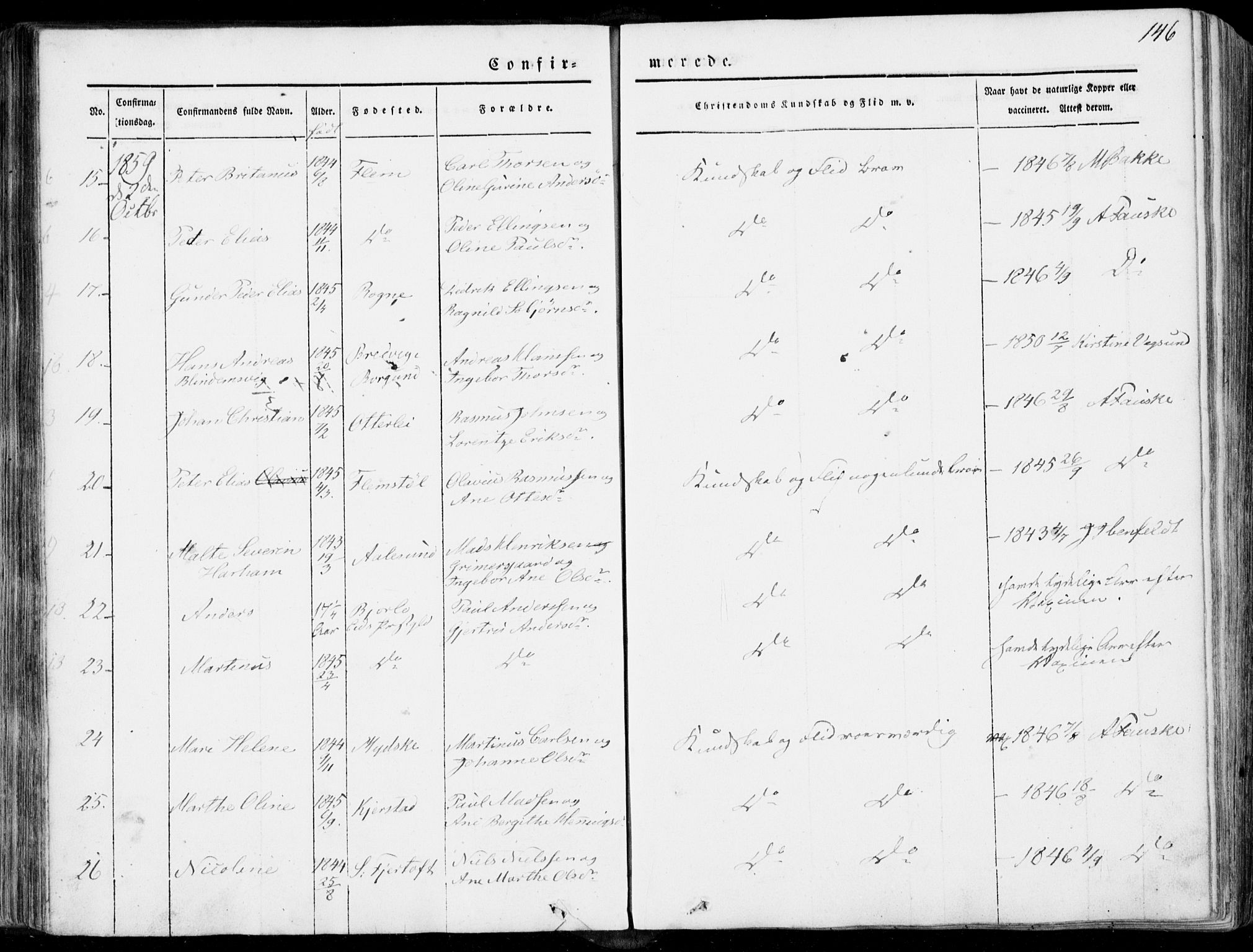 Ministerialprotokoller, klokkerbøker og fødselsregistre - Møre og Romsdal, AV/SAT-A-1454/536/L0497: Parish register (official) no. 536A06, 1845-1865, p. 146