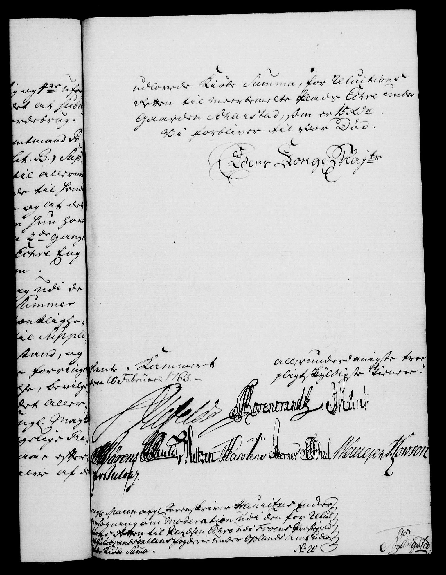 Rentekammeret, Kammerkanselliet, RA/EA-3111/G/Gf/Gfa/L0045: Norsk relasjons- og resolusjonsprotokoll (merket RK 52.45), 1763, p. 95