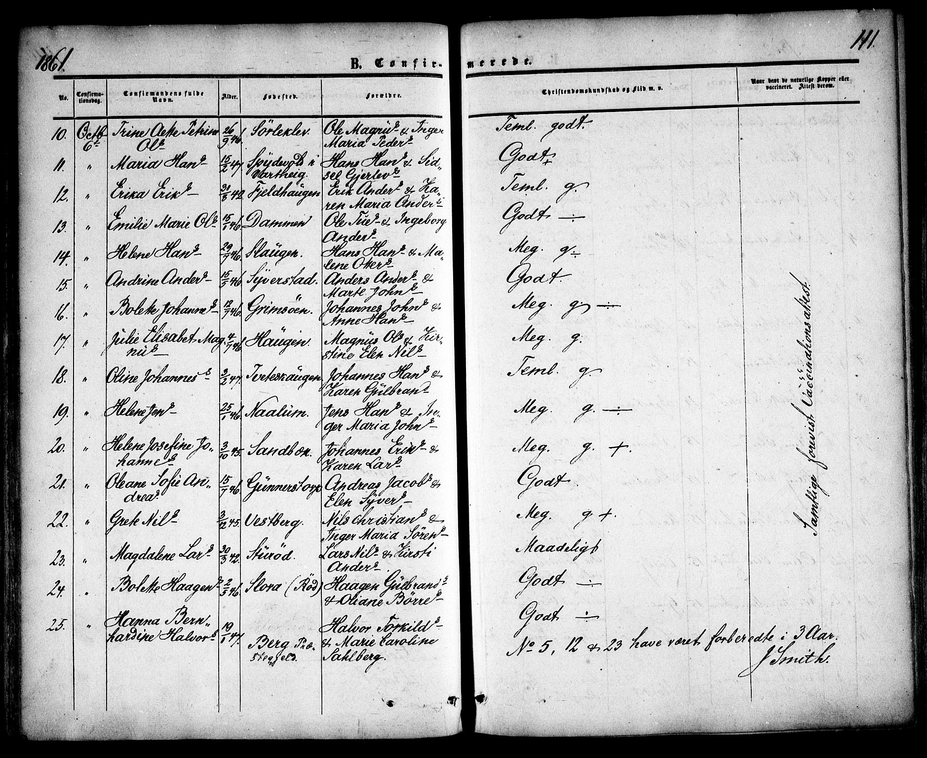 Skjeberg prestekontor Kirkebøker, SAO/A-10923/F/Fa/L0007: Parish register (official) no. I 7, 1859-1868, p. 111