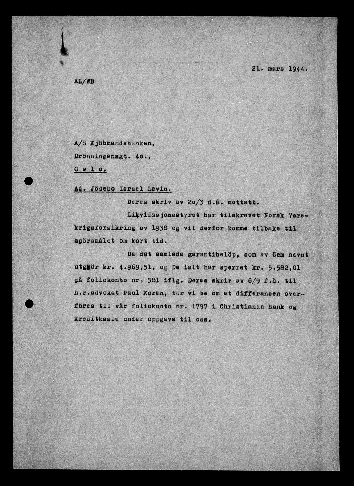 Justisdepartementet, Tilbakeføringskontoret for inndratte formuer, AV/RA-S-1564/H/Hc/Hcc/L0957: --, 1945-1947, p. 246