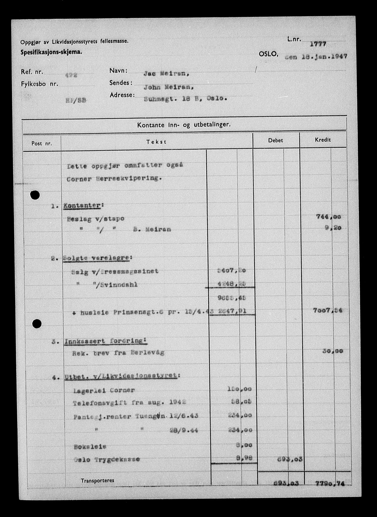 Justisdepartementet, Tilbakeføringskontoret for inndratte formuer, AV/RA-S-1564/H/Hc/Hcc/L0963: --, 1945-1947, p. 227