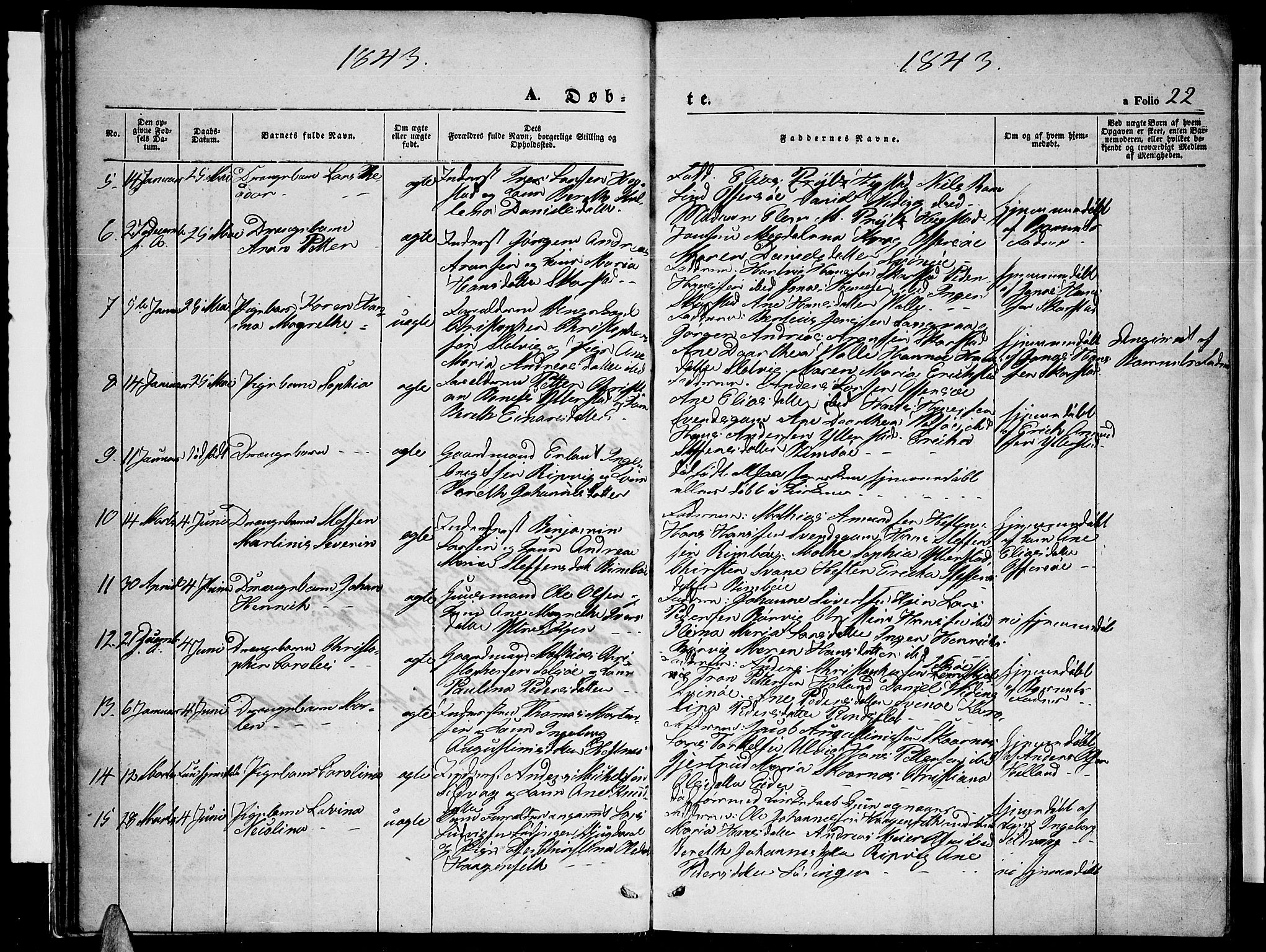 Ministerialprotokoller, klokkerbøker og fødselsregistre - Nordland, AV/SAT-A-1459/872/L1045: Parish register (copy) no. 872C01, 1840-1851, p. 22