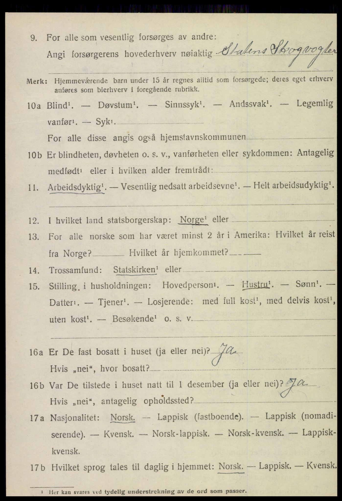 SAT, 1920 census for Mosvik, 1920, p. 377