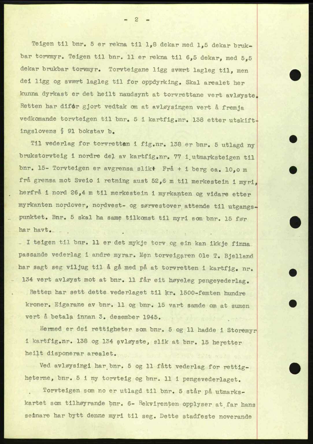 Sunnhordland sorenskrivar, AV/SAB-A-2401: Mortgage book no. A77, 1945-1945, Diary no: : 1280/1945