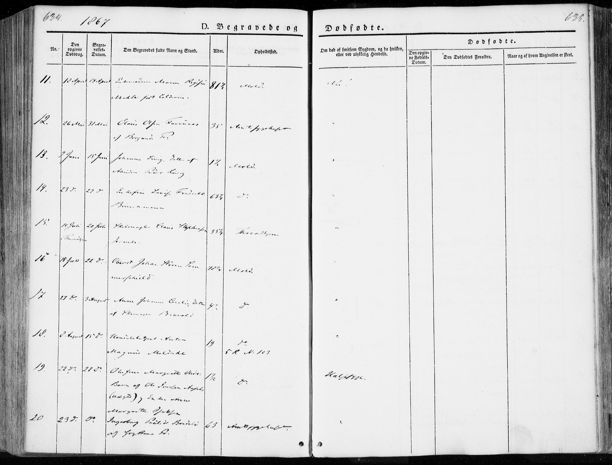 Ministerialprotokoller, klokkerbøker og fødselsregistre - Møre og Romsdal, SAT/A-1454/558/L0689: Parish register (official) no. 558A03, 1843-1872, p. 634-635