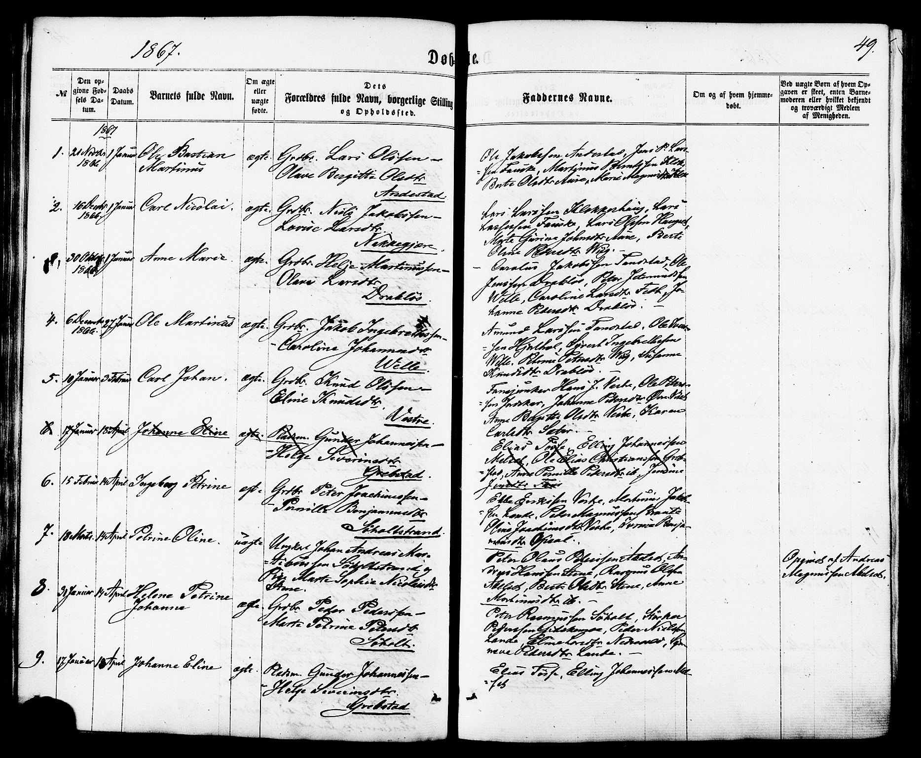 Ministerialprotokoller, klokkerbøker og fødselsregistre - Møre og Romsdal, SAT/A-1454/522/L0314: Parish register (official) no. 522A09, 1863-1877, p. 49