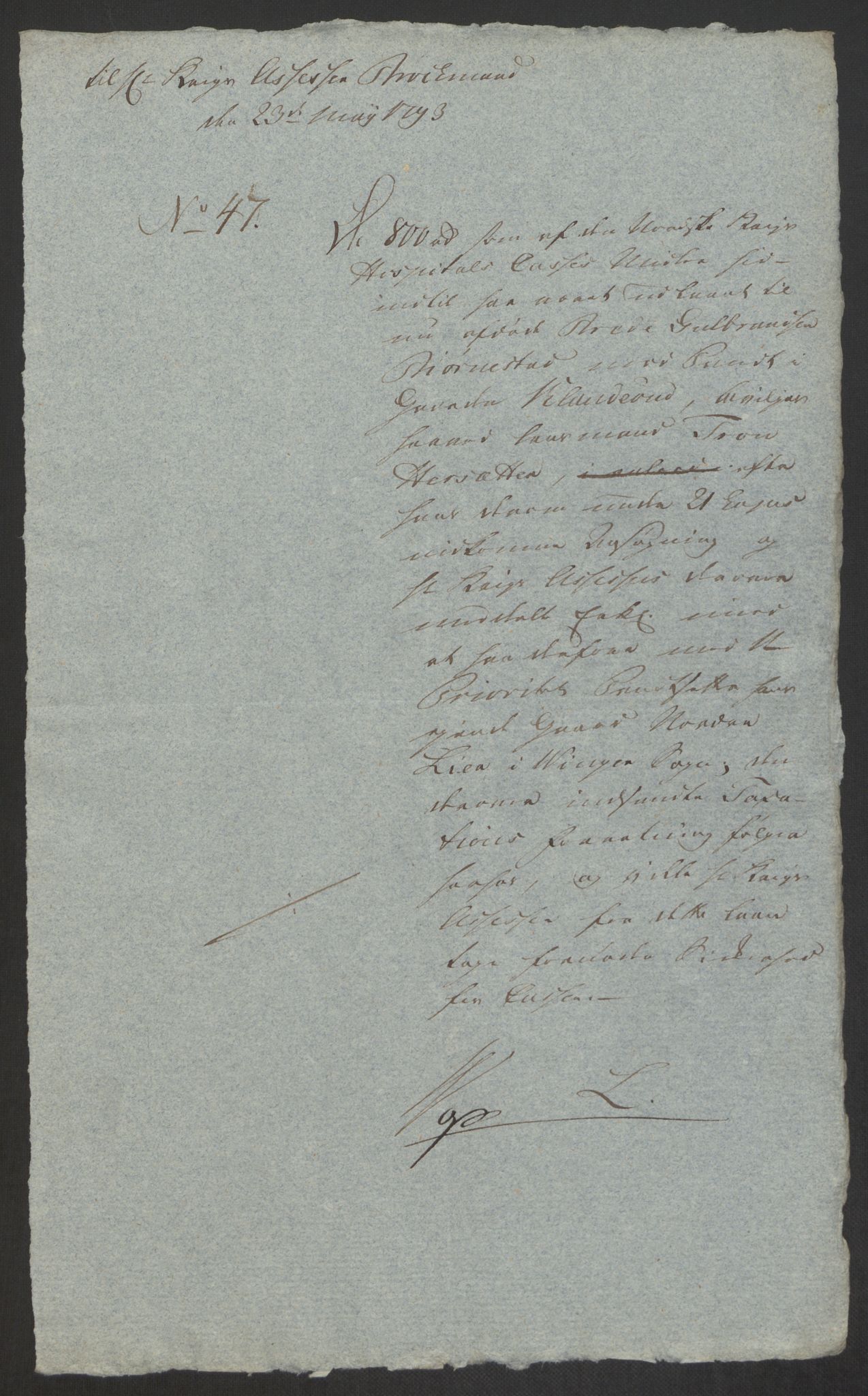 Forsvaret, Den norske kvesthuskasse/krigshospitalkasse, AV/RA-RAFA-1887/F/Fa/L0008: Konsepter, 1790-1793, p. 1092
