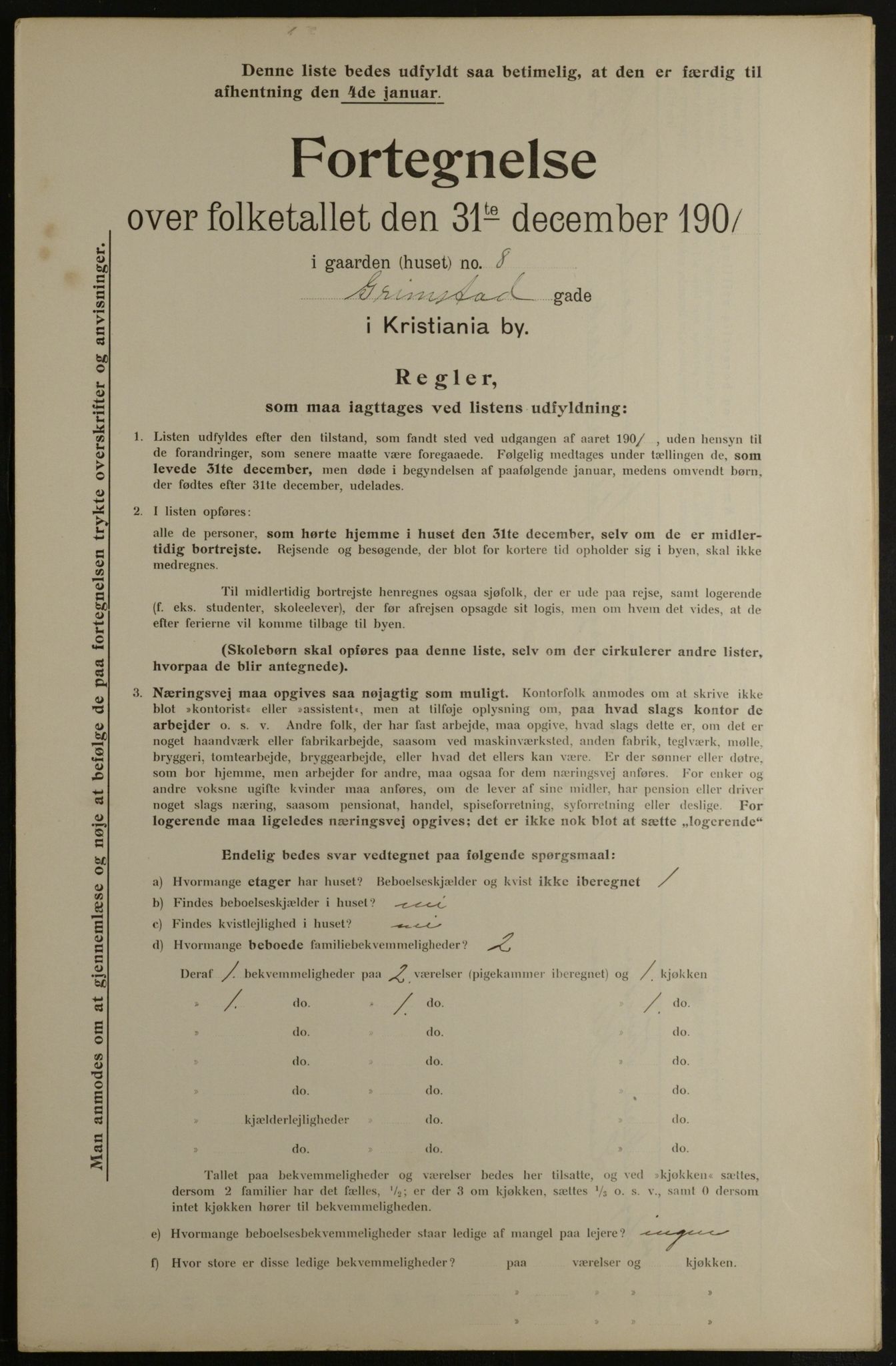 OBA, Municipal Census 1901 for Kristiania, 1901, p. 4864