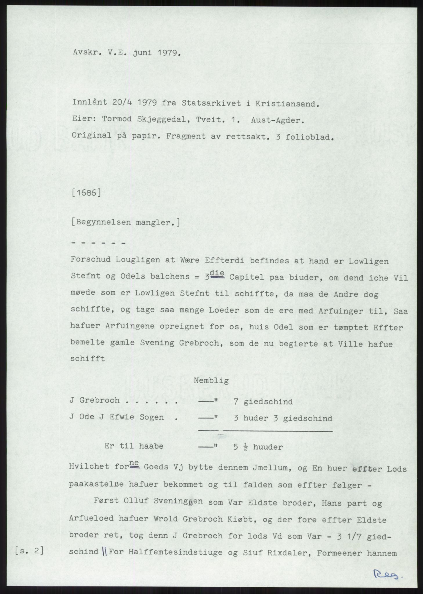 Samlinger til kildeutgivelse, Diplomavskriftsamlingen, AV/RA-EA-4053/H/Ha, p. 2114