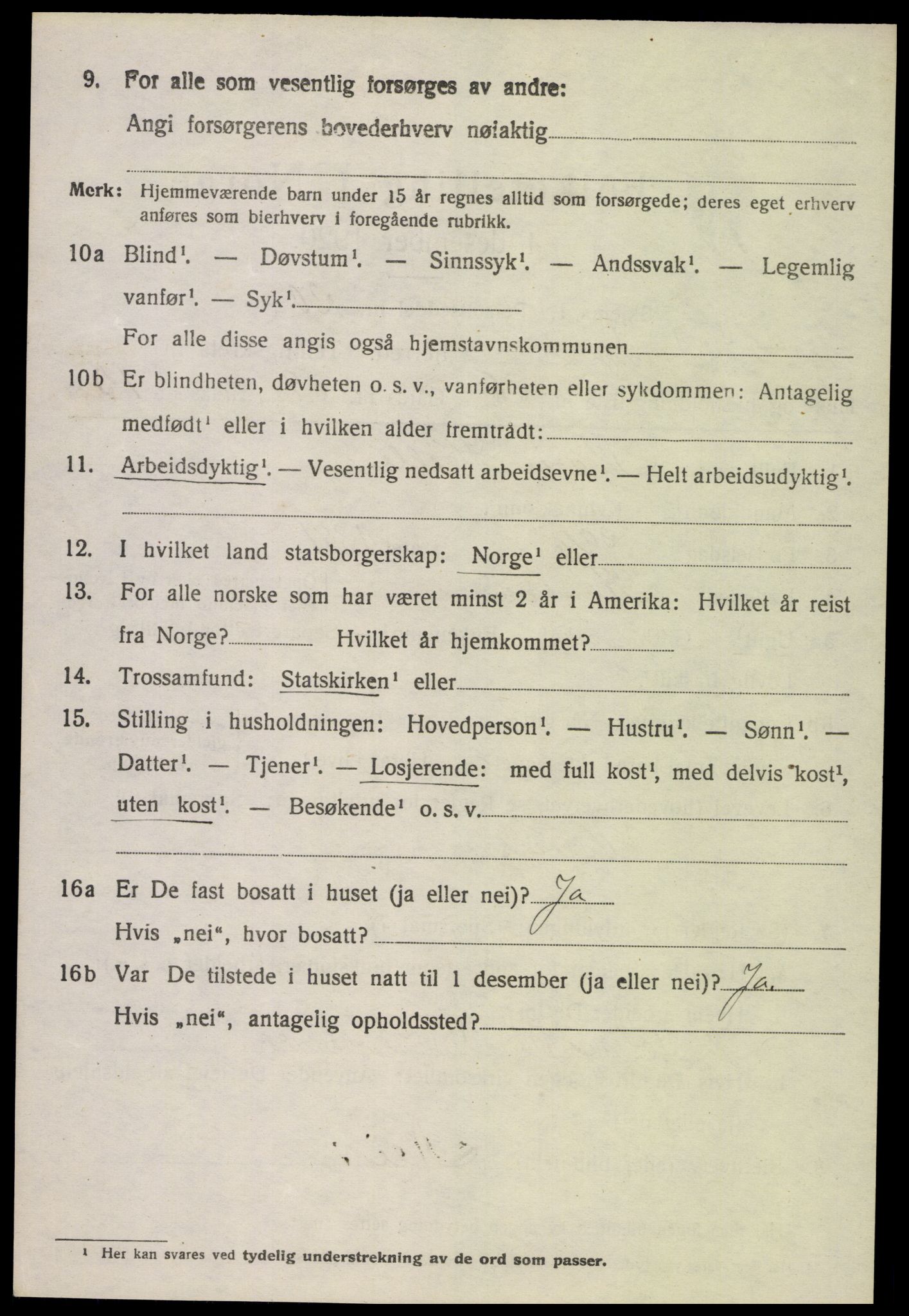 SAK, 1920 census for Sør-Audnedal, 1920, p. 2988