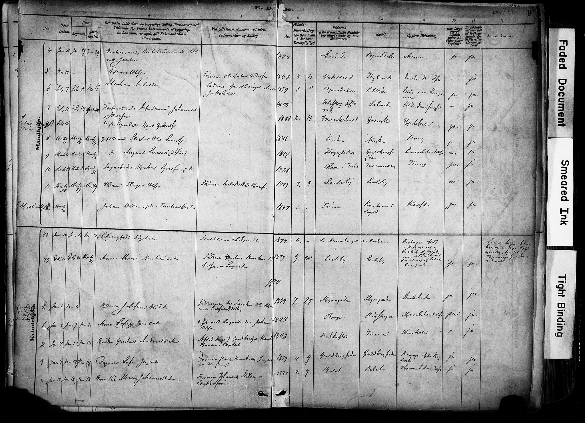 Glemmen prestekontor Kirkebøker, AV/SAO-A-10908/F/Fa/L0012: Parish register (official) no. 12, 1878-1973, p. 9