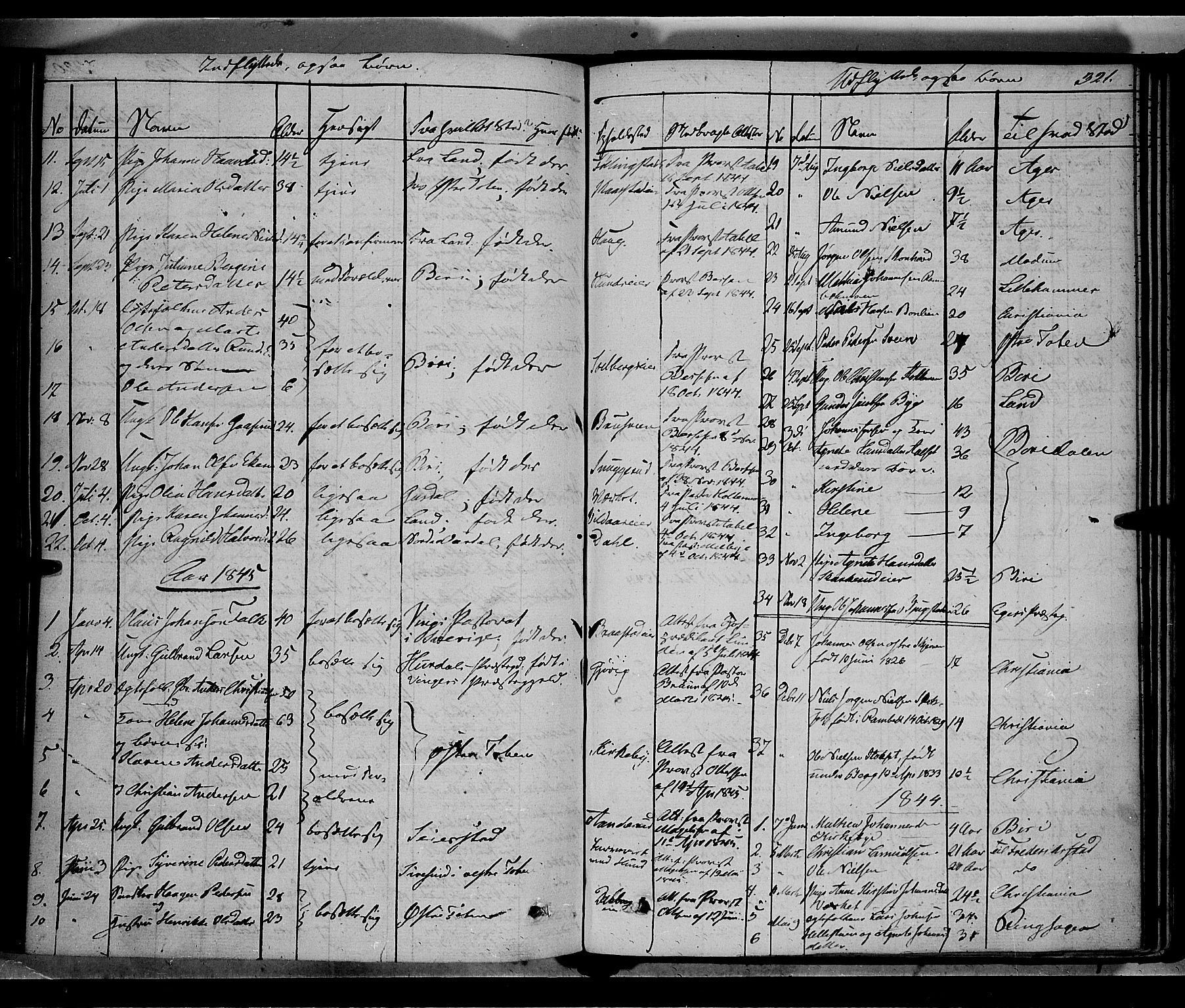 Vardal prestekontor, SAH/PREST-100/H/Ha/Haa/L0005: Parish register (official) no. 5, 1831-1853, p. 321