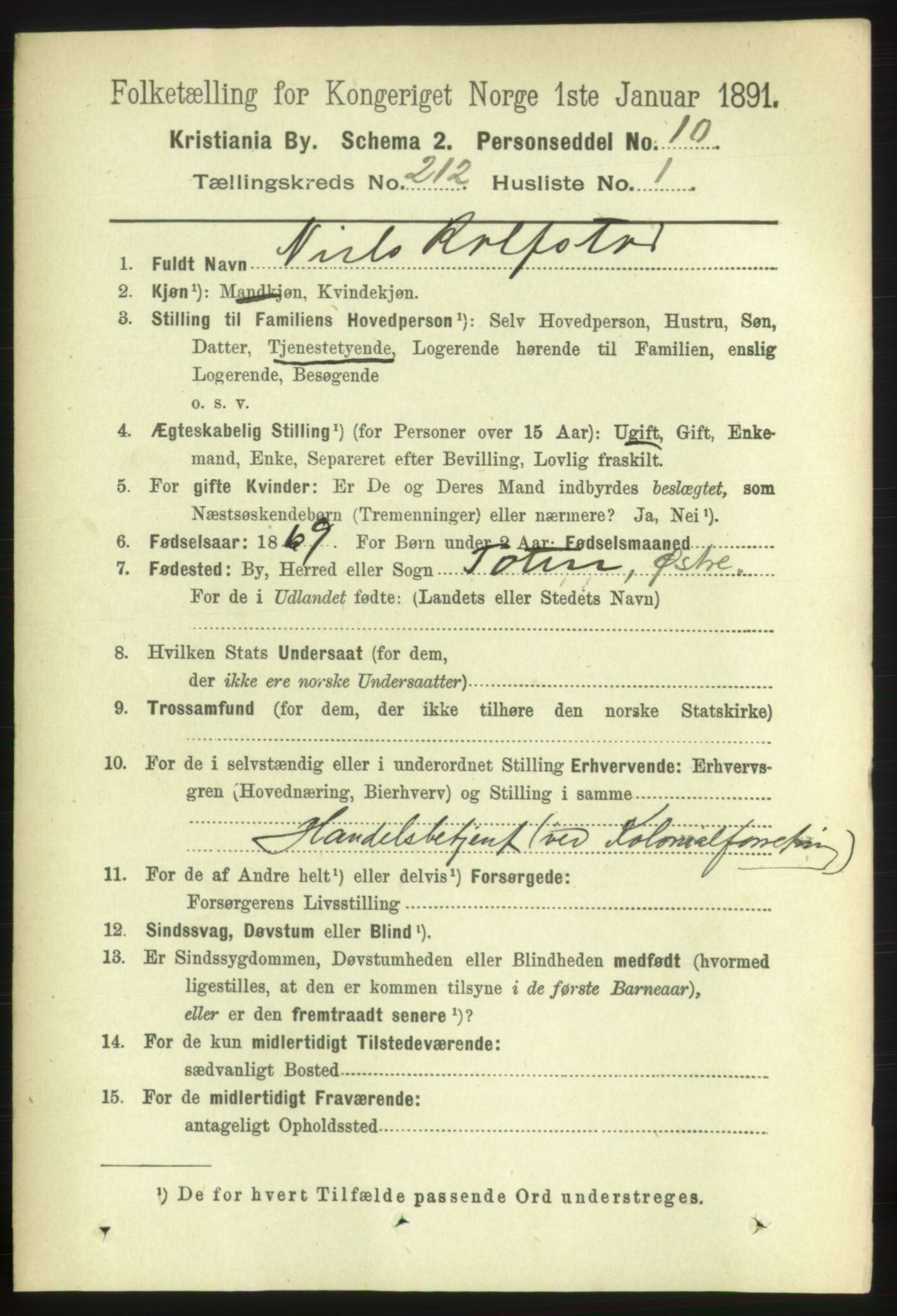 RA, 1891 census for 0301 Kristiania, 1891, p. 126452