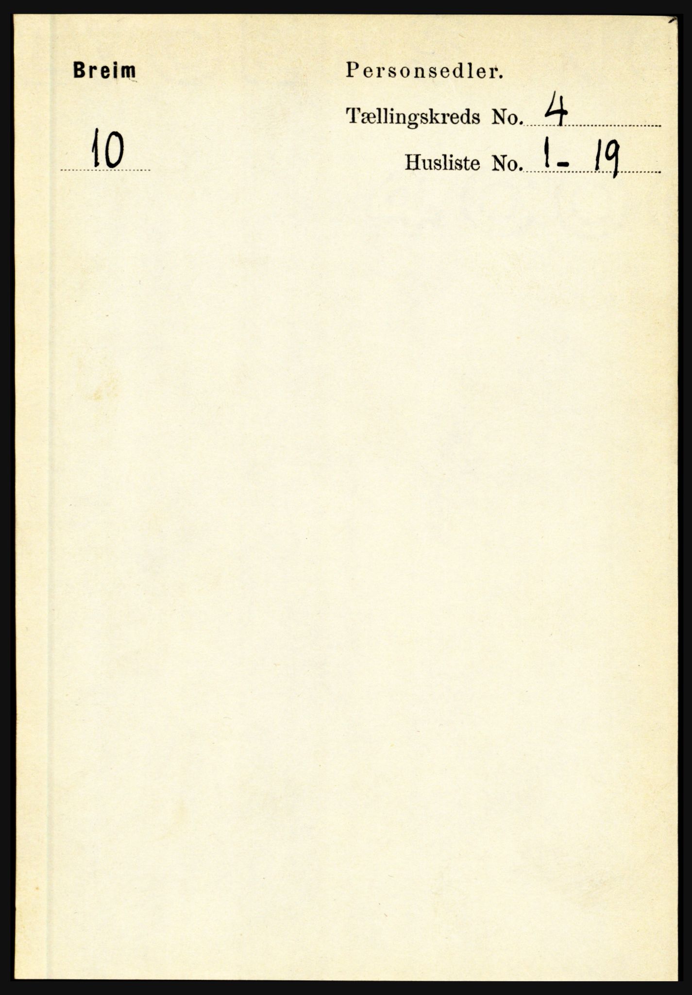 RA, 1891 census for 1446 Breim, 1891, p. 1301