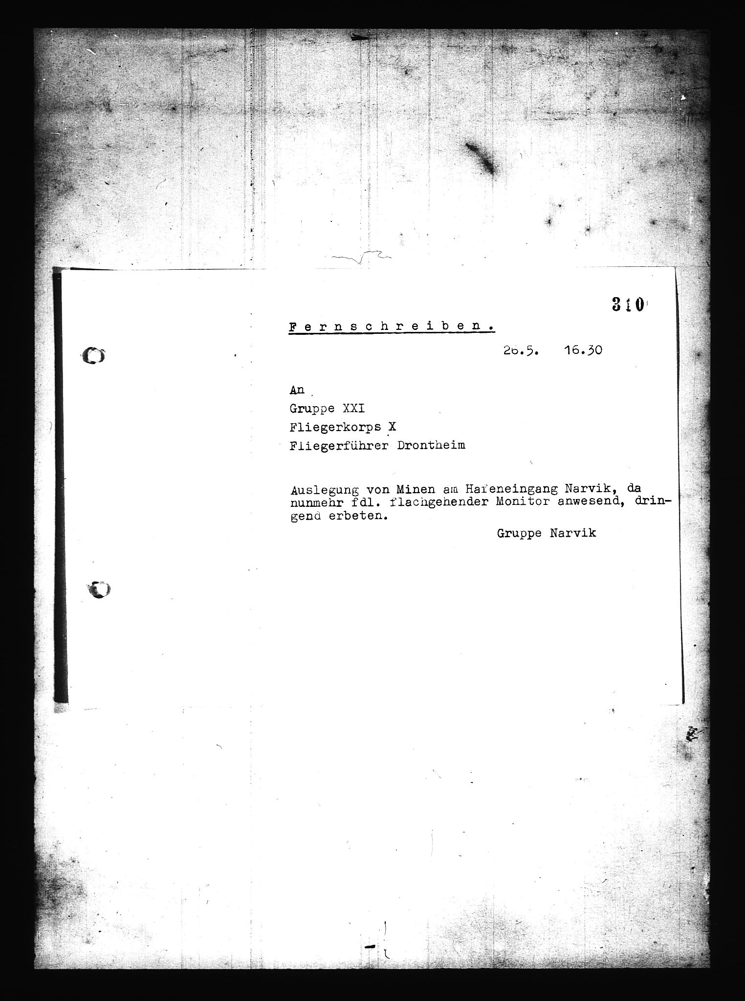 Documents Section, RA/RAFA-2200/V/L0079: Amerikansk mikrofilm "Captured German Documents".
Box No. 718.  FKA jnr. 601/1954., 1940, p. 3