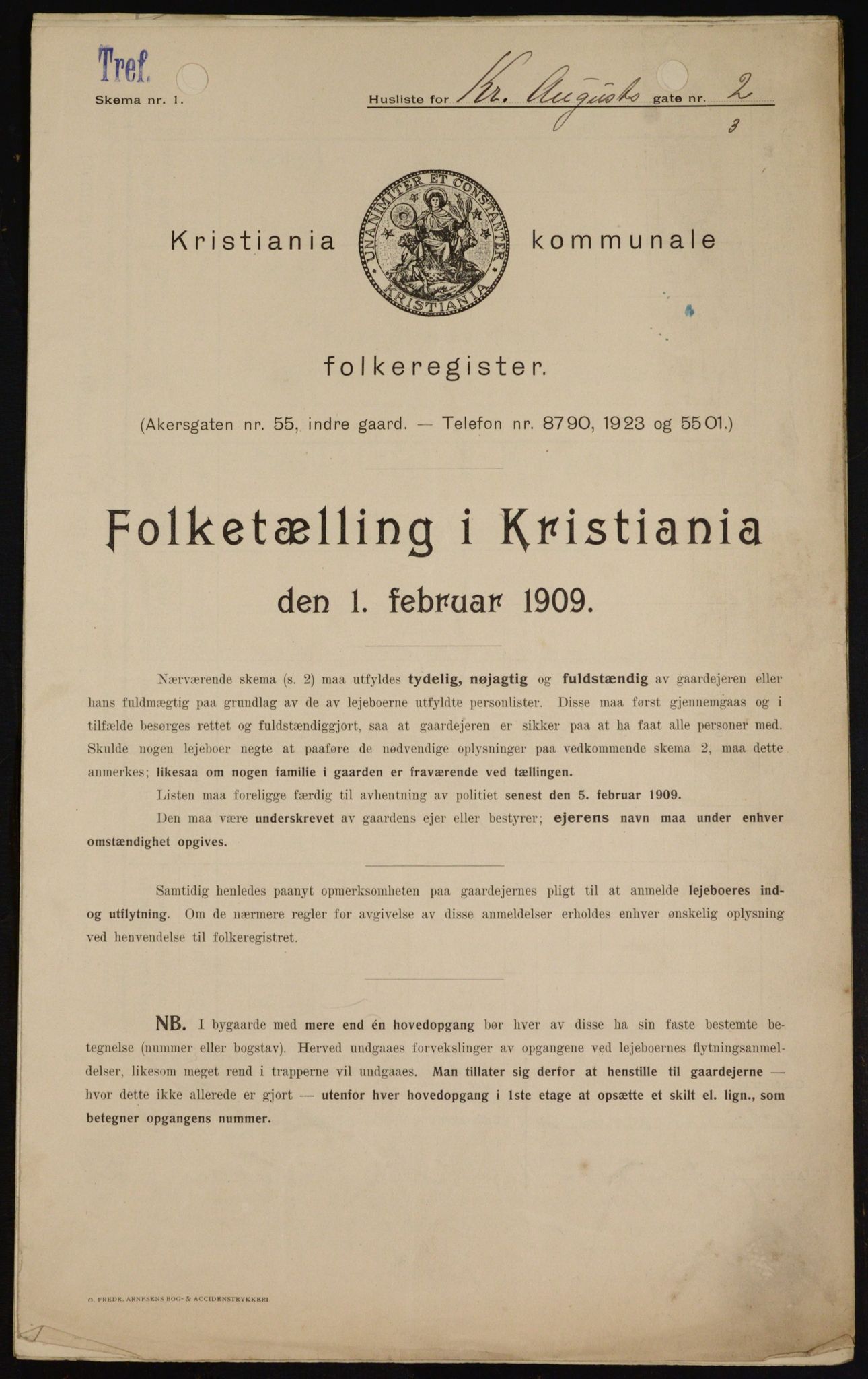 OBA, Municipal Census 1909 for Kristiania, 1909, p. 49427