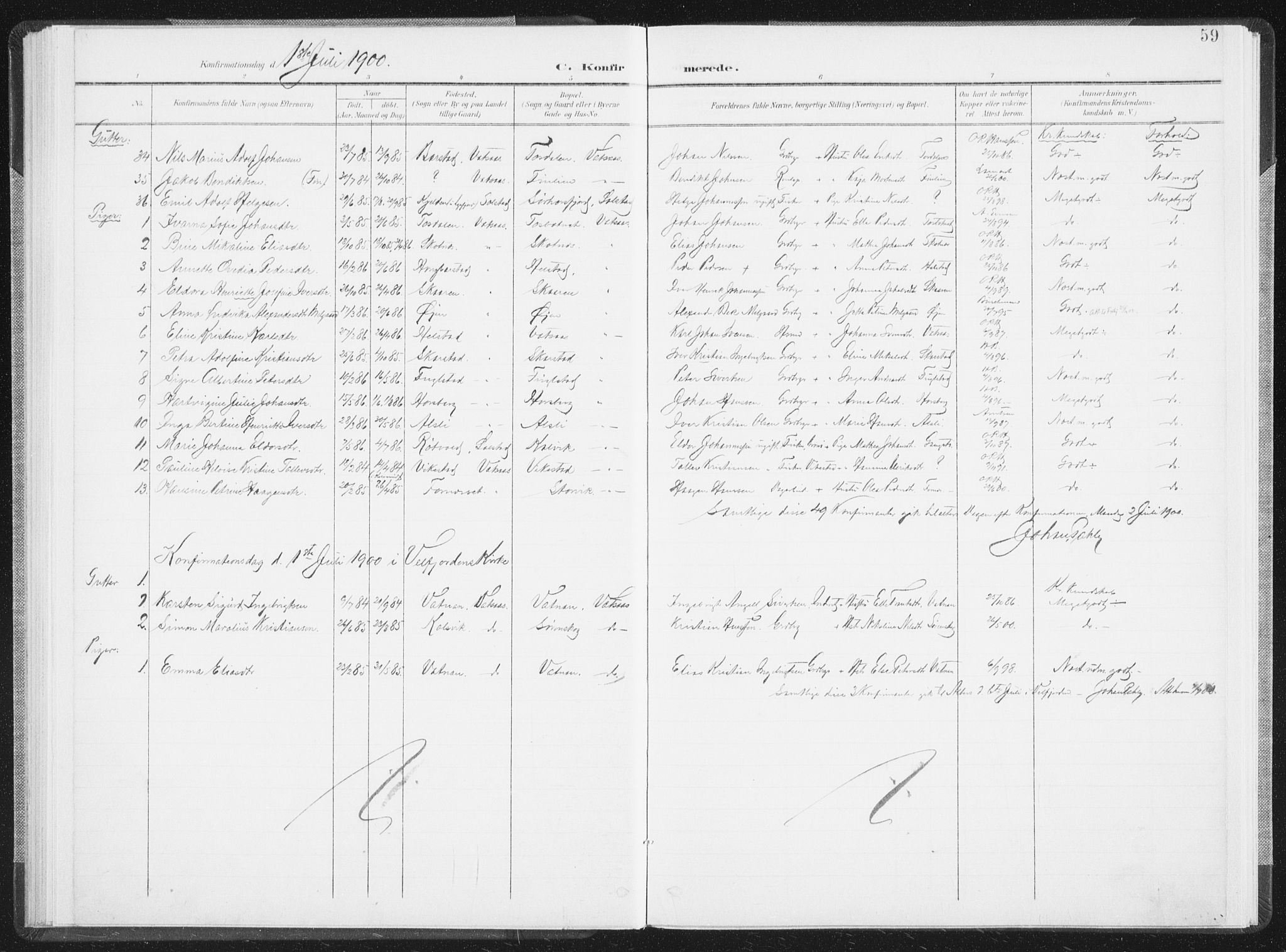 Ministerialprotokoller, klokkerbøker og fødselsregistre - Nordland, SAT/A-1459/810/L0153: Parish register (official) no. 810A12, 1899-1914, p. 59
