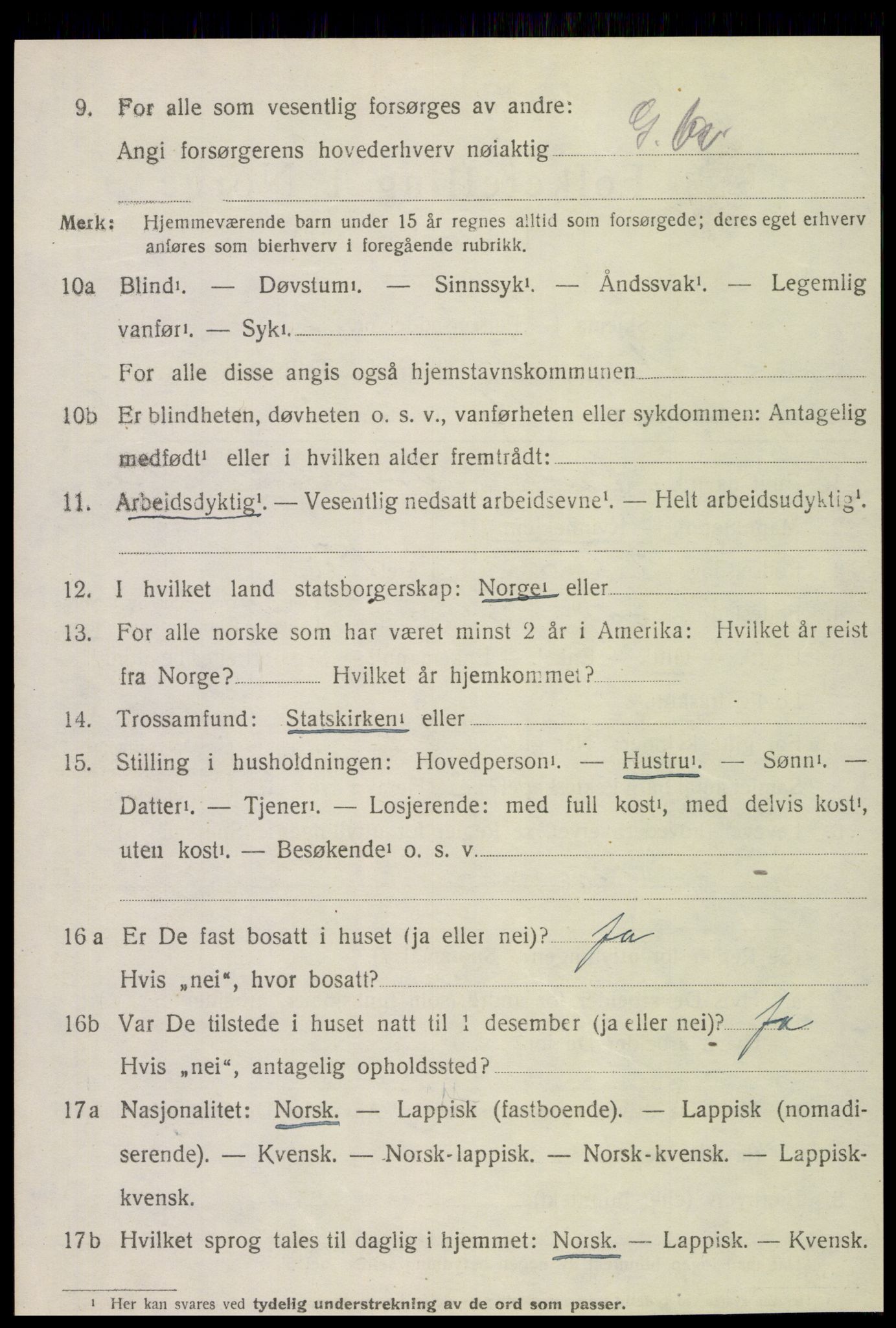 SAT, 1920 census for Vikna, 1920, p. 4984