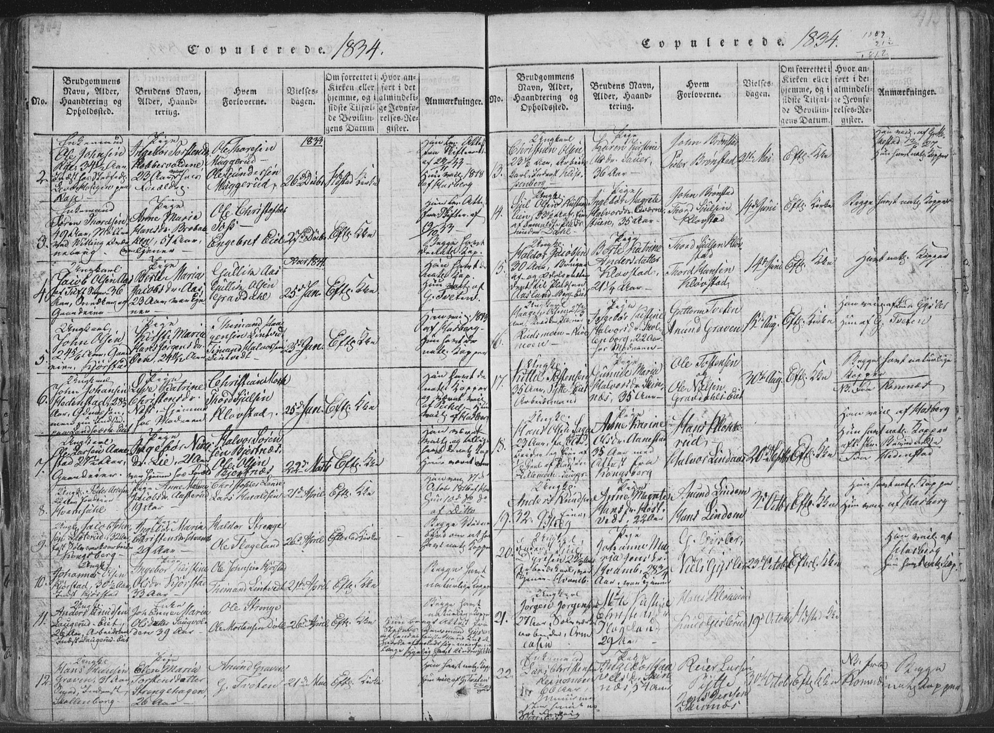 Sandsvær kirkebøker, SAKO/A-244/F/Fa/L0004: Parish register (official) no. I 4, 1817-1839, p. 414-415