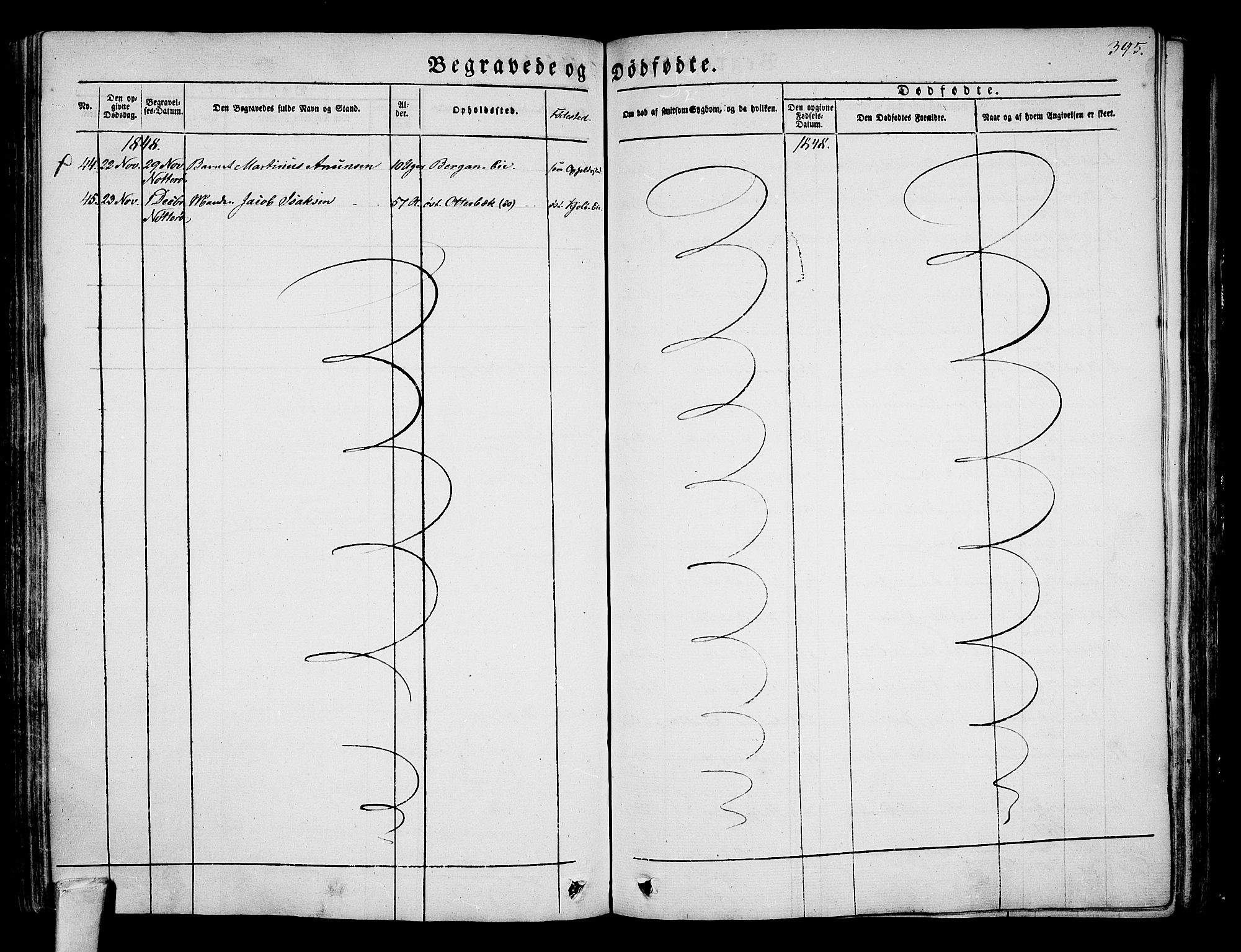 Nøtterøy kirkebøker, AV/SAKO-A-354/G/Ga/L0001: Parish register (copy) no. I 1, 1844-1859, p. 395