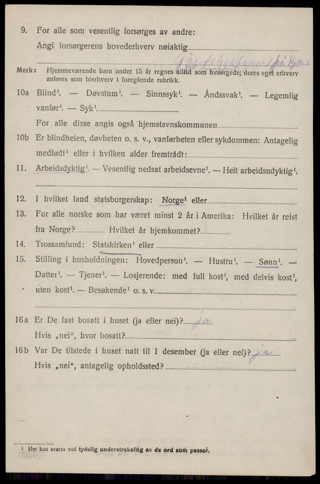 SAST, 1920 census for Eigersund, 1920, p. 5058