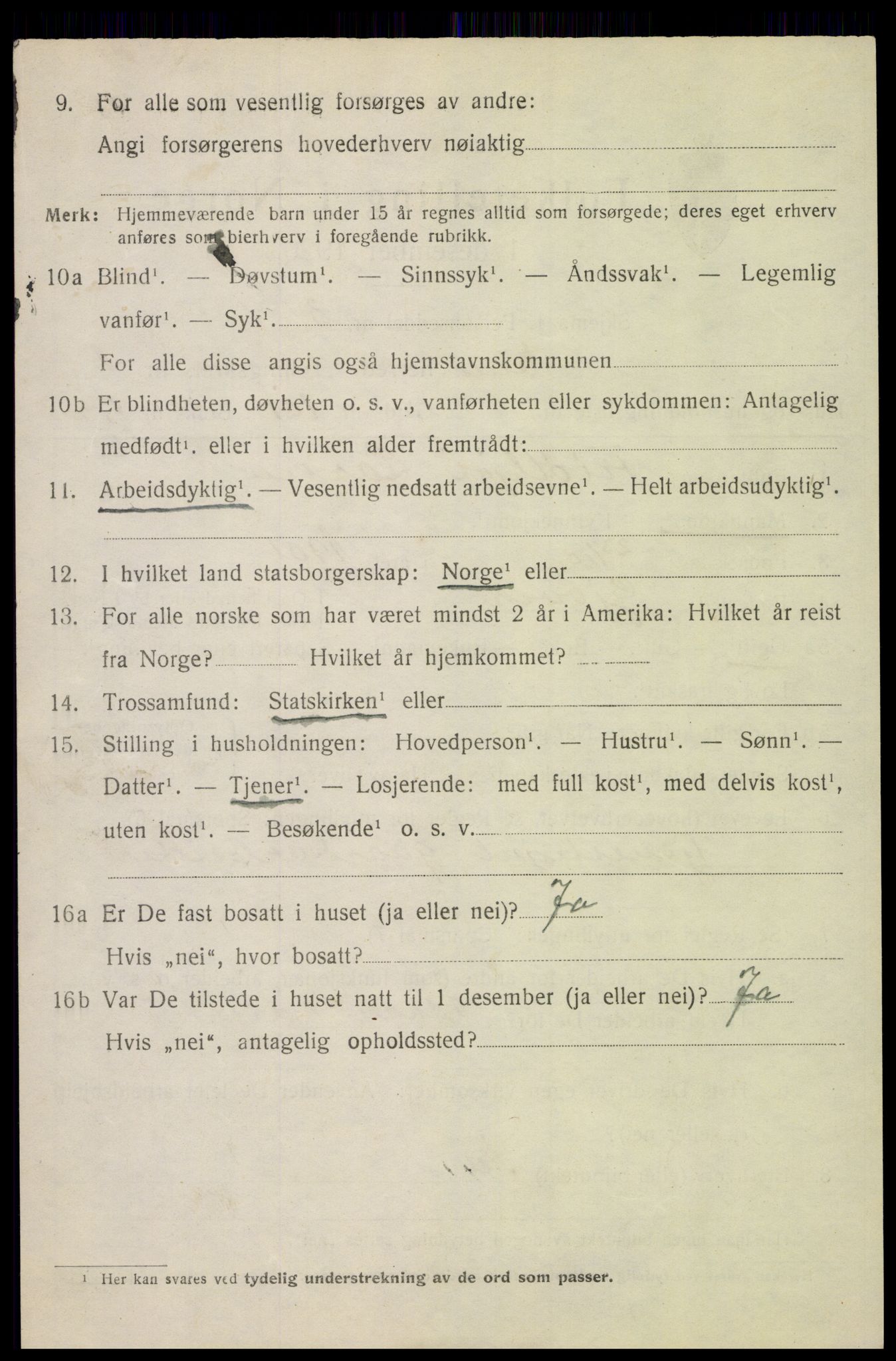 SAH, 1920 census for Eina, 1920, p. 519