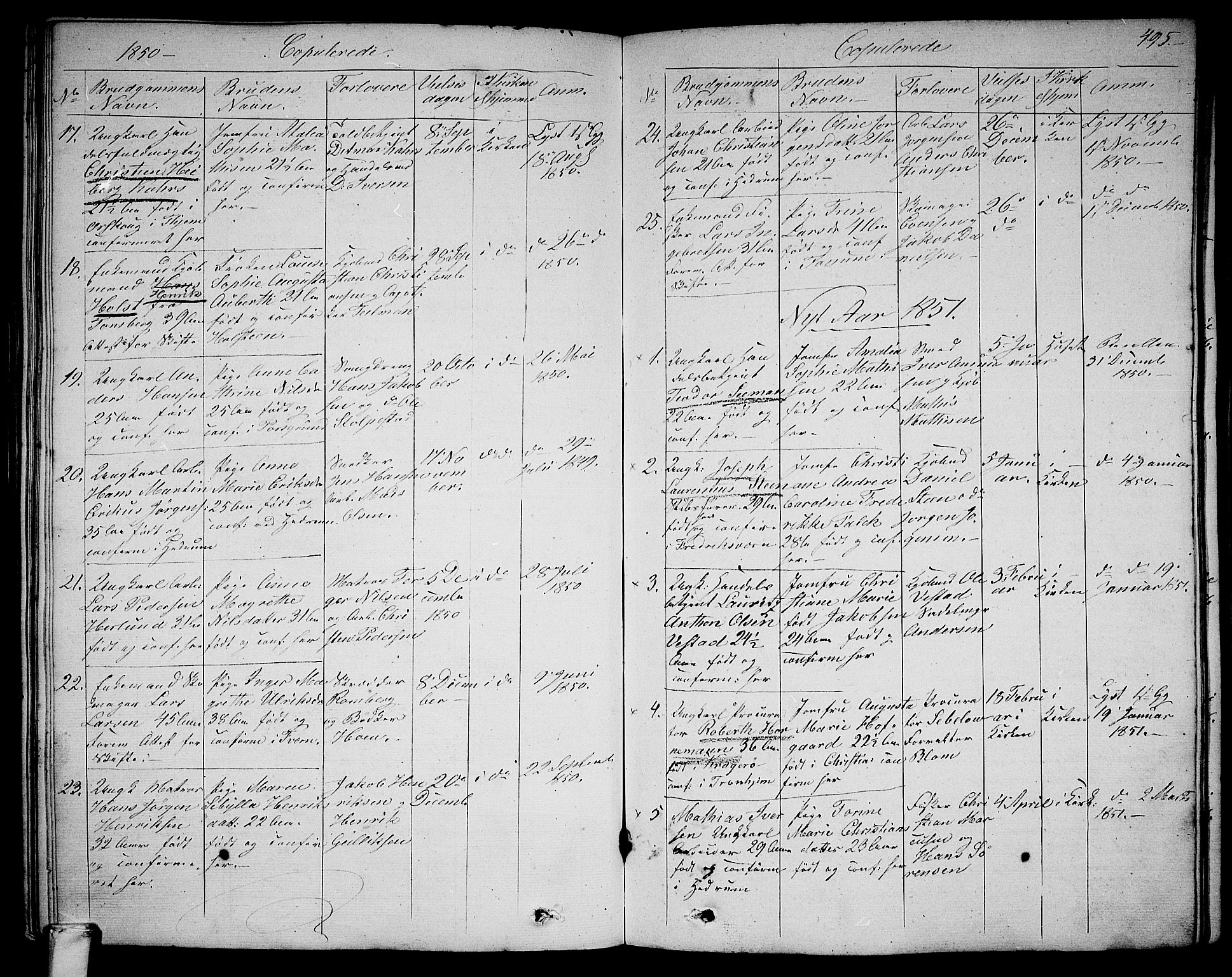 Larvik kirkebøker, AV/SAKO-A-352/G/Ga/L0003b: Parish register (copy) no. I 3B, 1830-1870, p. 495