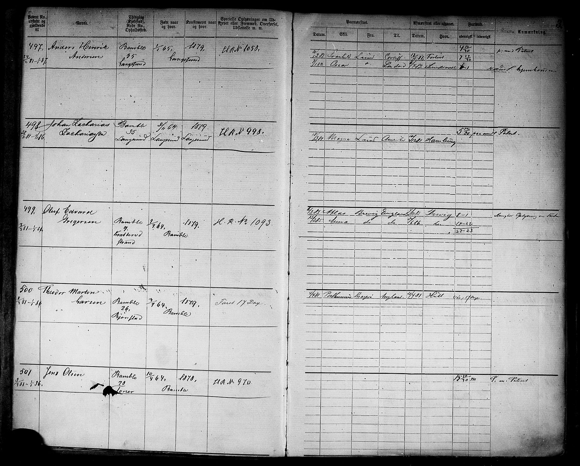 Langesund innrulleringskontor, AV/SAKO-A-831/F/Fb/L0004: Annotasjonsrulle, 1880-1911, p. 5