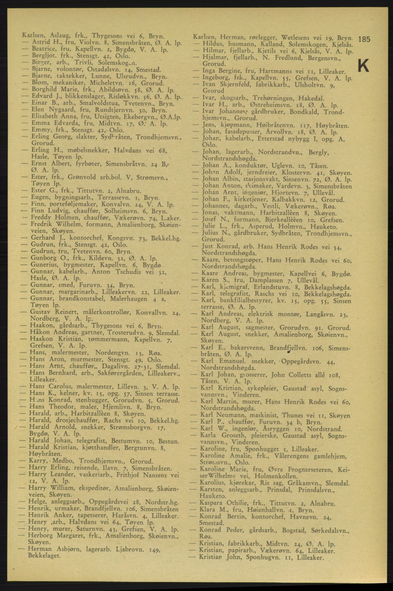 Aker adressebok/adressekalender, PUBL/001/A/006: Aker adressebok, 1937-1938, p. 185