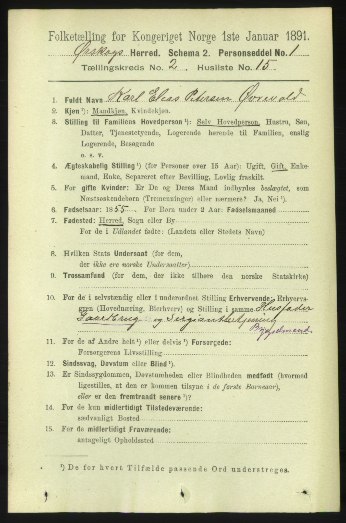 RA, 1891 census for 1527 Ørskog, 1891, p. 696