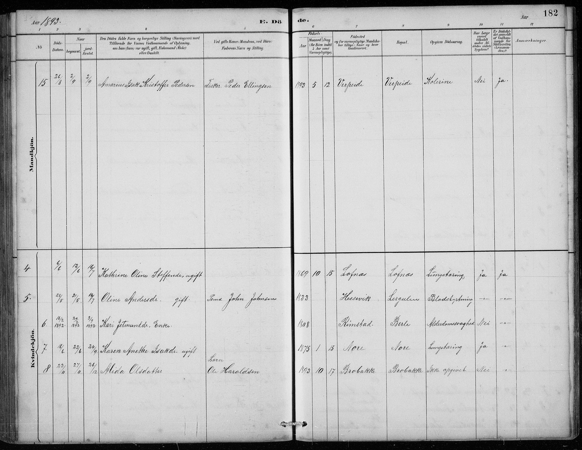 Davik sokneprestembete, AV/SAB-A-79701/H/Hab/Habc/L0002: Parish register (copy) no. C 2, 1889-1906, p. 182