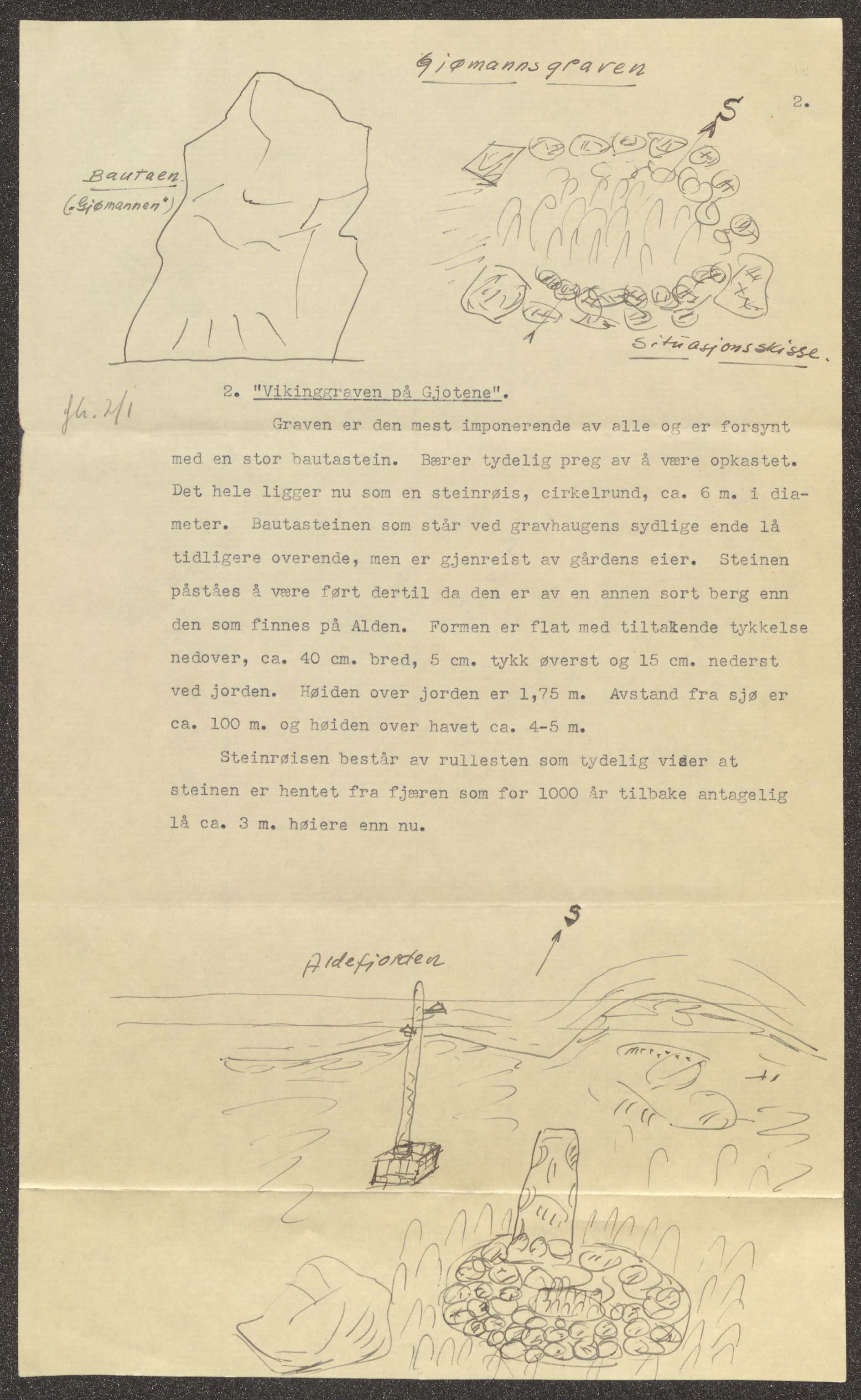 Arkeologisk arkiv, UMB/A003/E/Ea/L0001/0001: Askvoll  / Alden, gnr. 59, 1936-1970