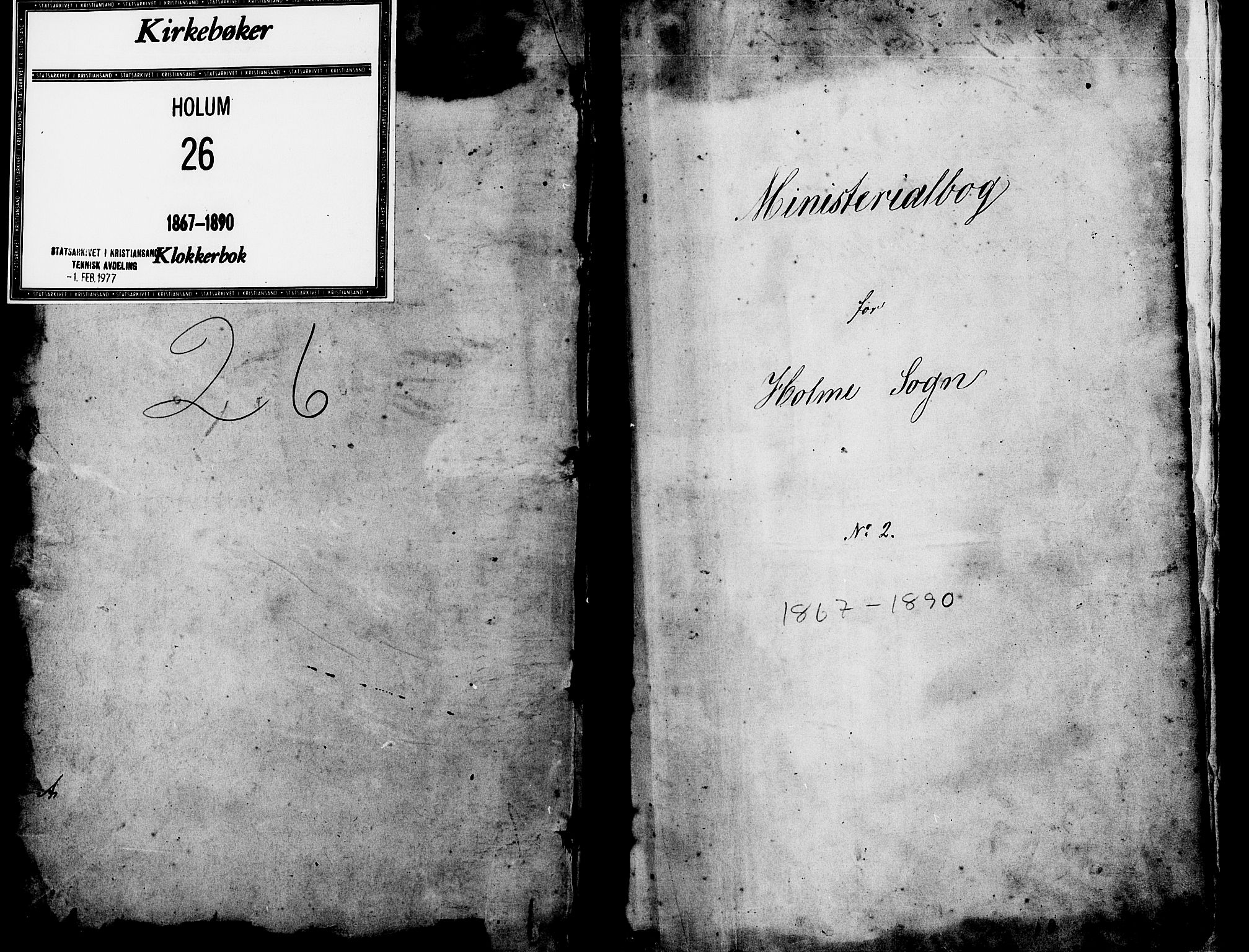 Holum sokneprestkontor, SAK/1111-0022/F/Fb/Fba/L0004: Parish register (copy) no. B 4, 1867-1890