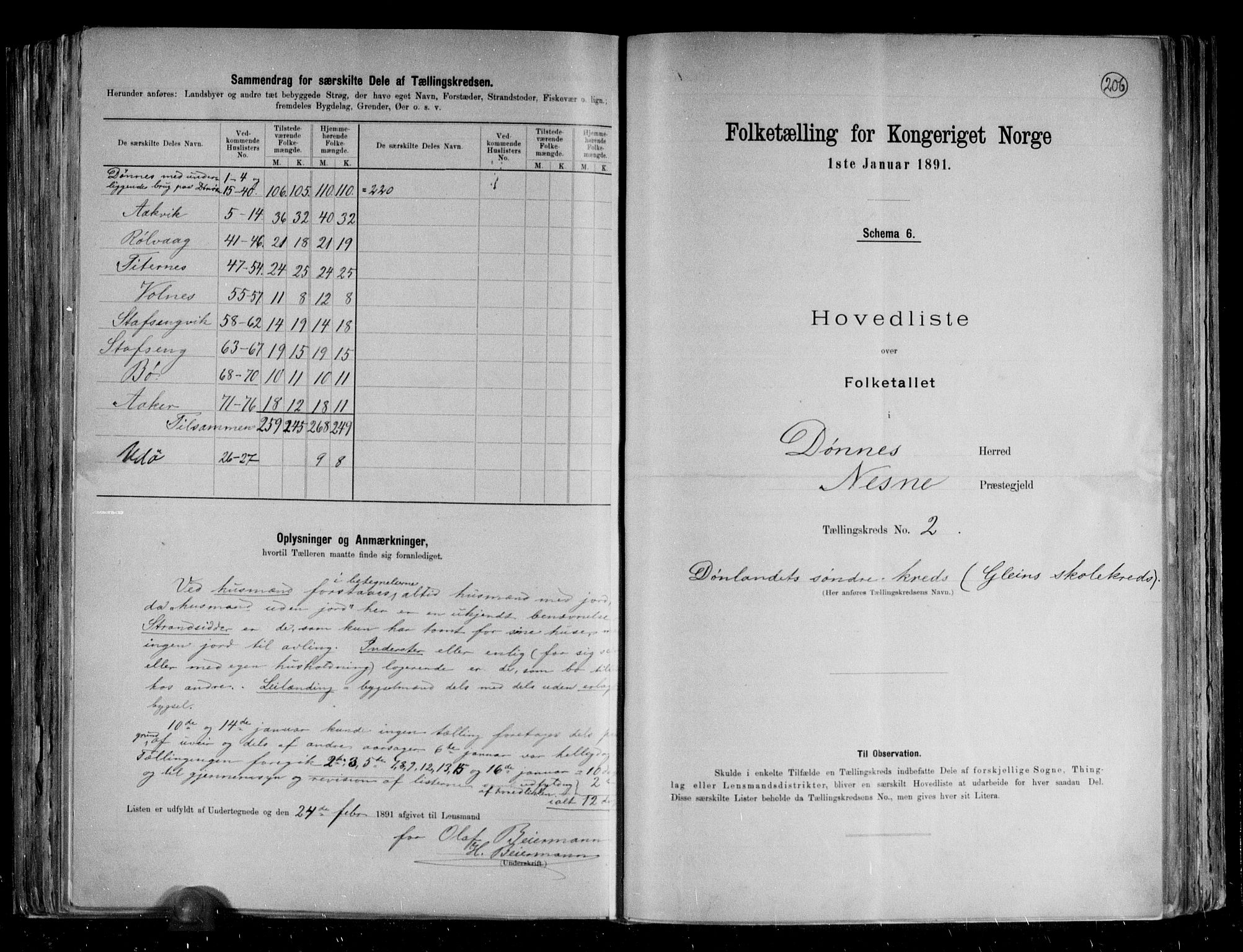 RA, 1891 census for 1827 Dønnes, 1891, p. 8